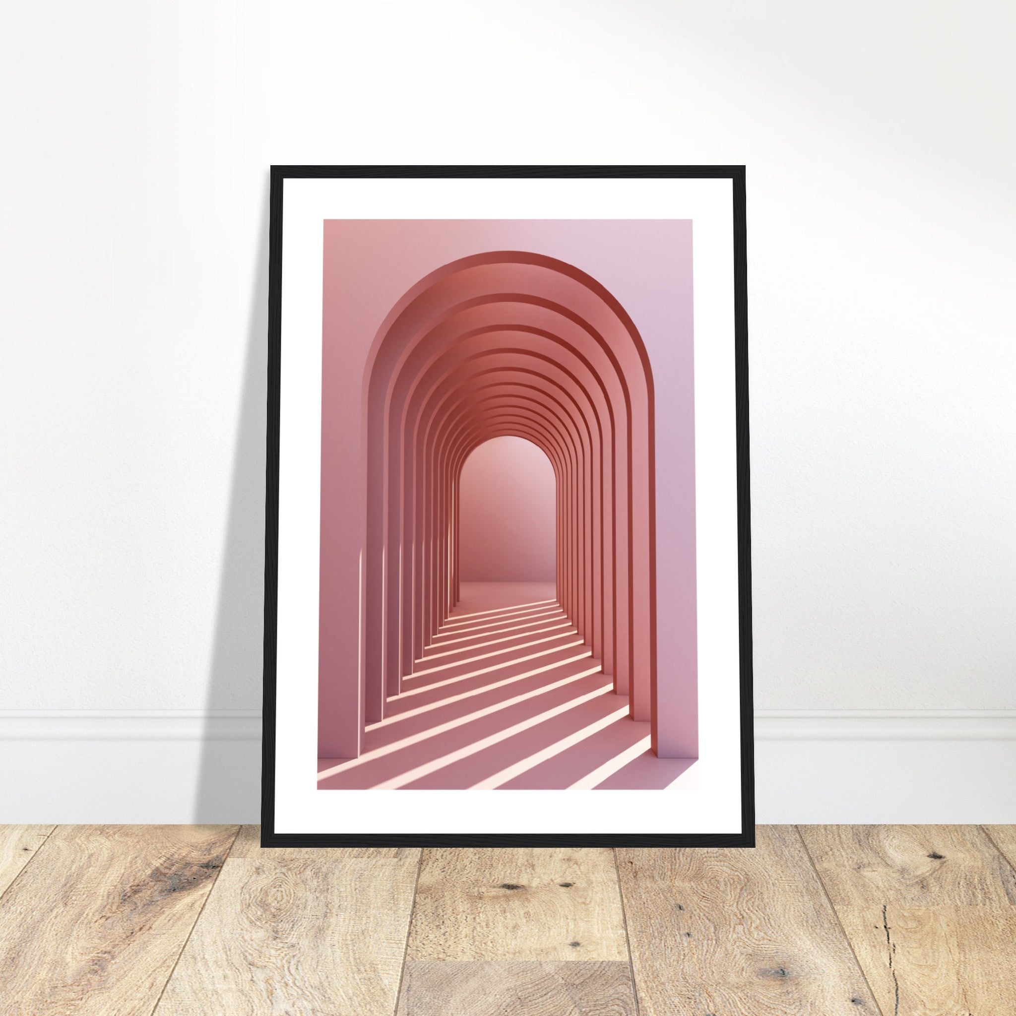 Coral Pink Arch Hallway Poster