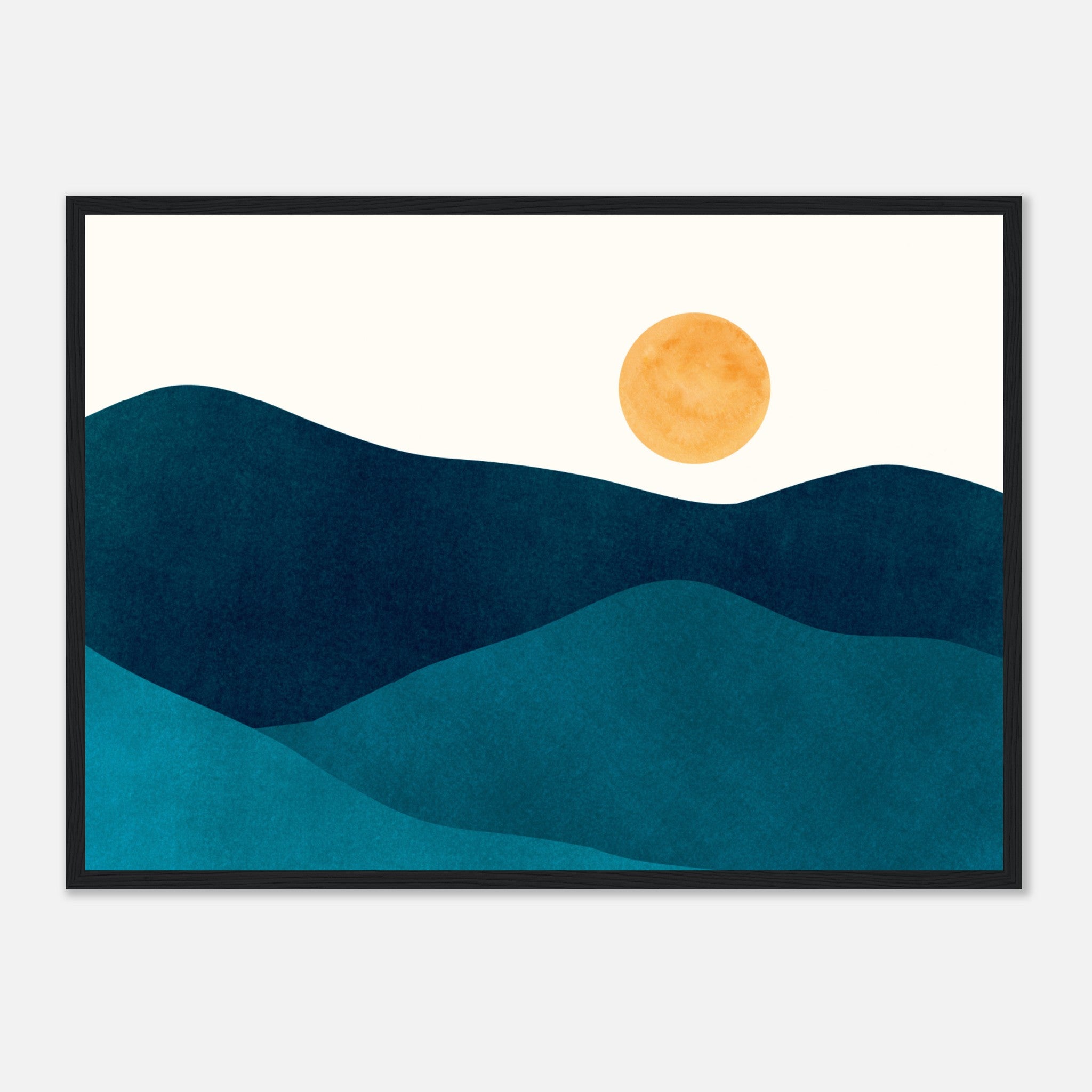 Teal Mountains Poster