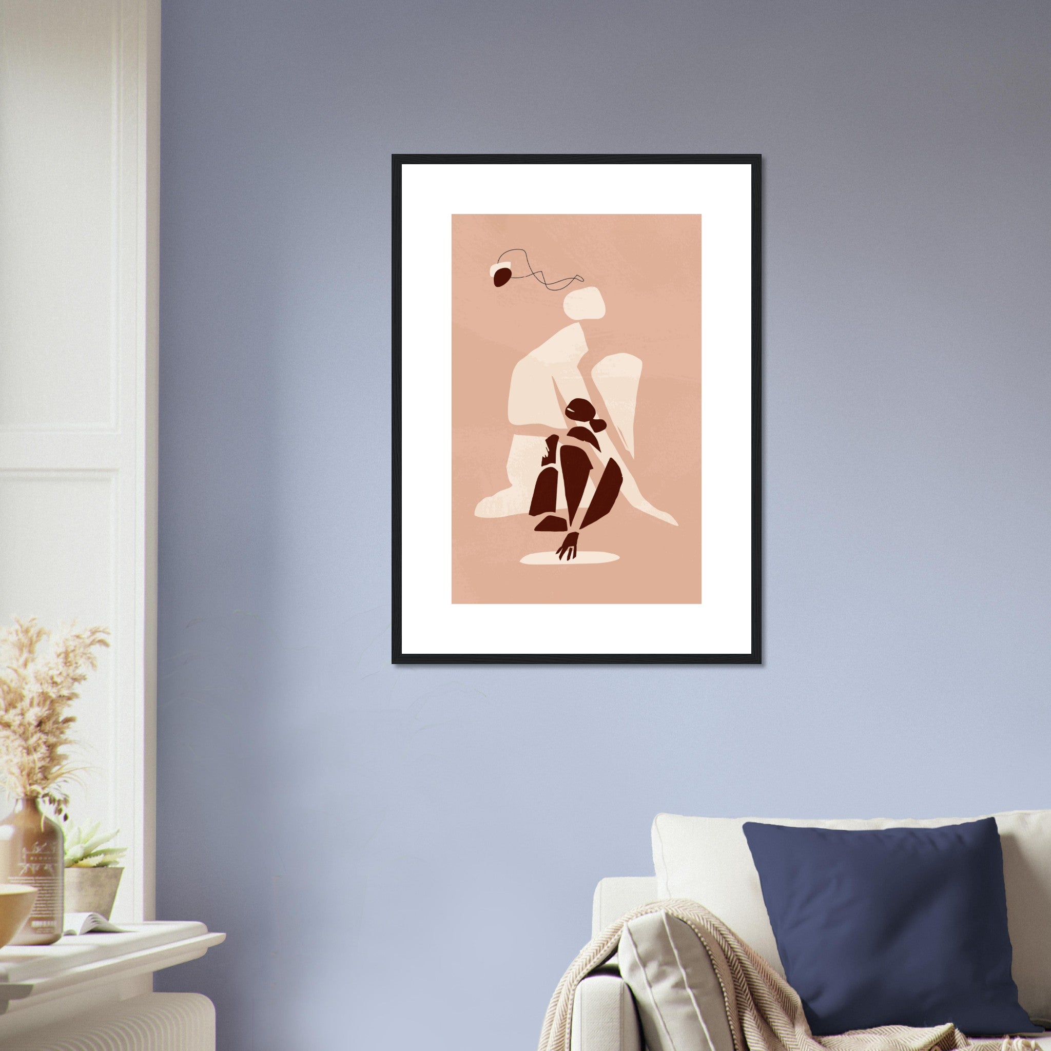 Contemporary Boho Art Of A Young Woman Sitting Poster