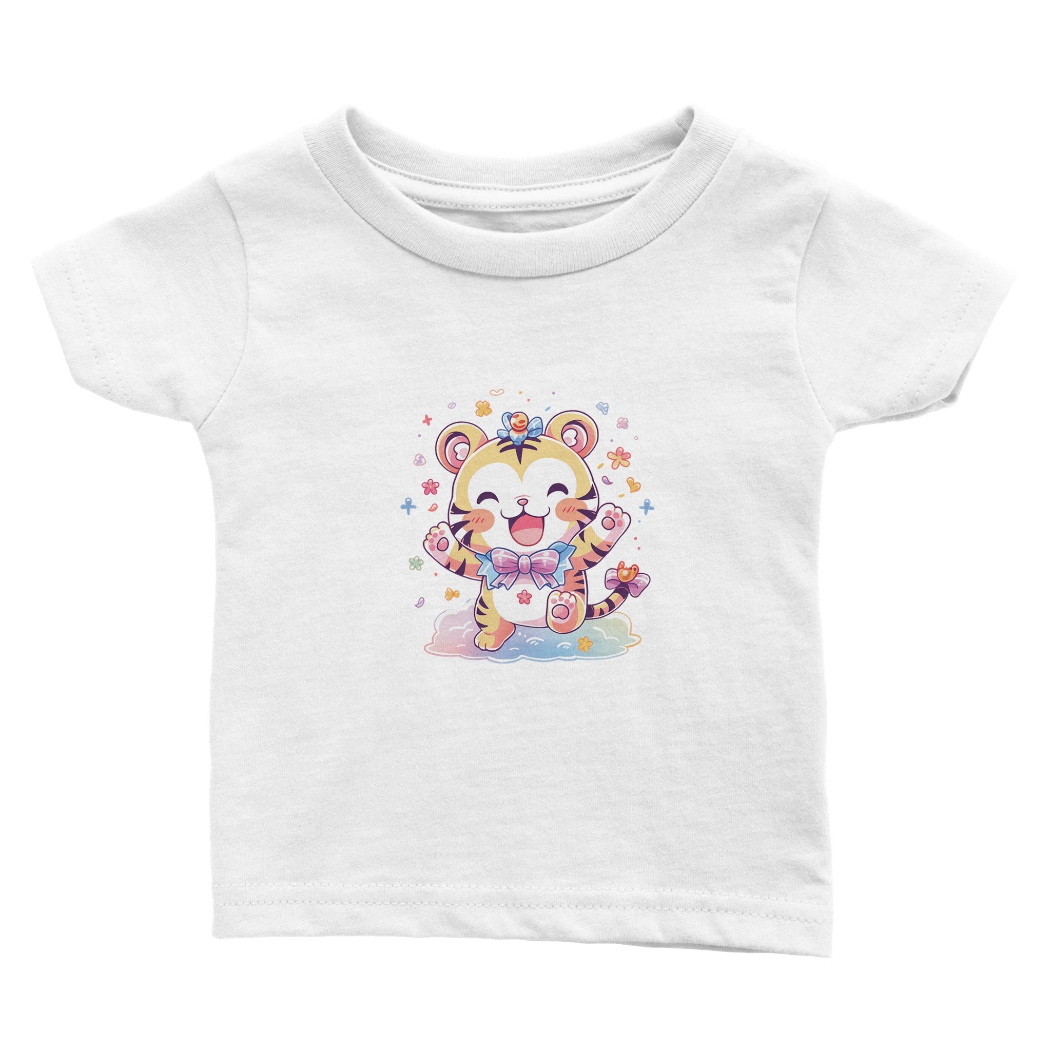 Joyful Tiger Cub Delight Baby Crewneck T-shirt - Optimalprint