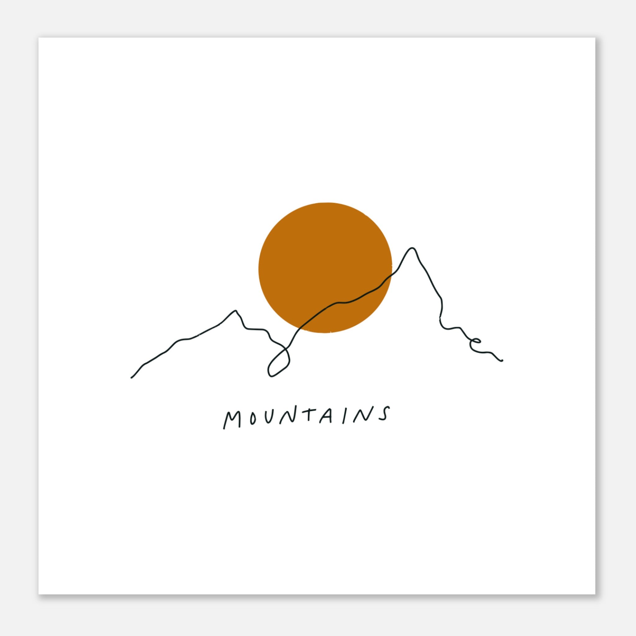 Minimal Mountains Sketch Poster