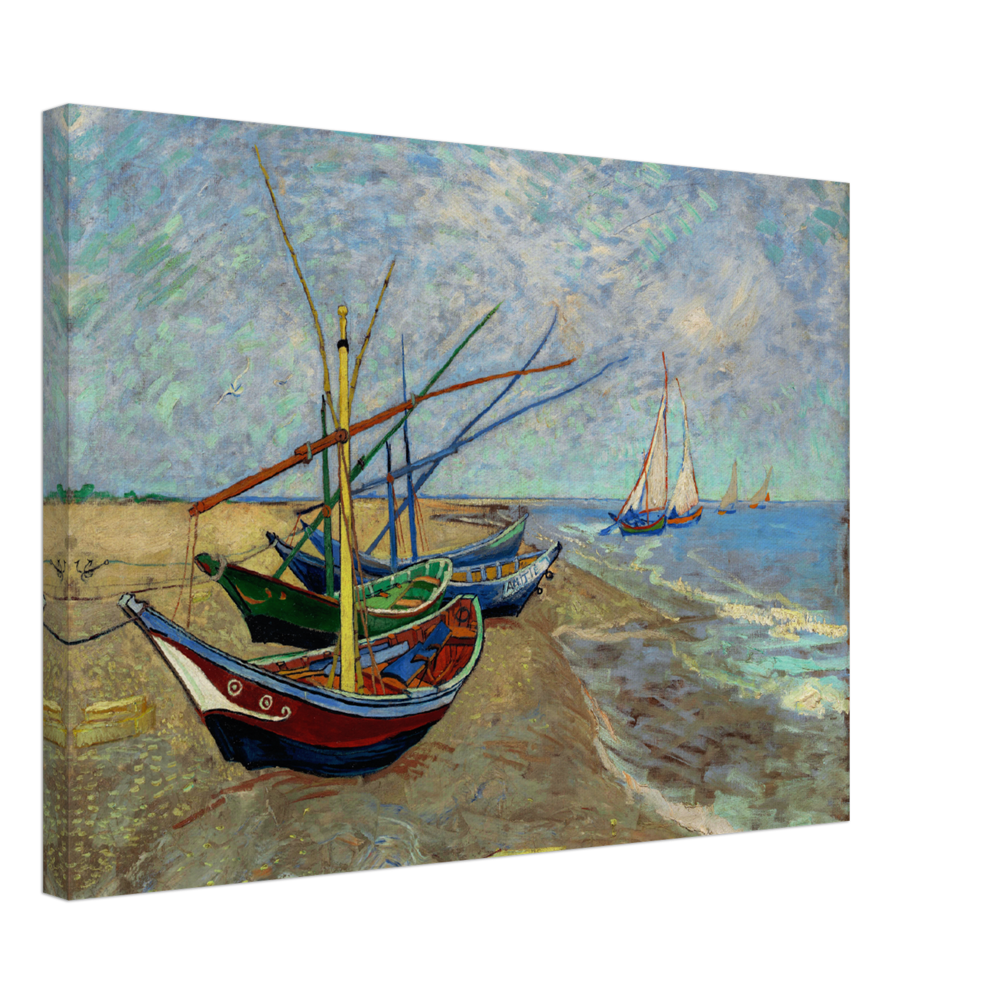 Fishing Boats on the Beachat Saintes-Maries (1888) Canvas