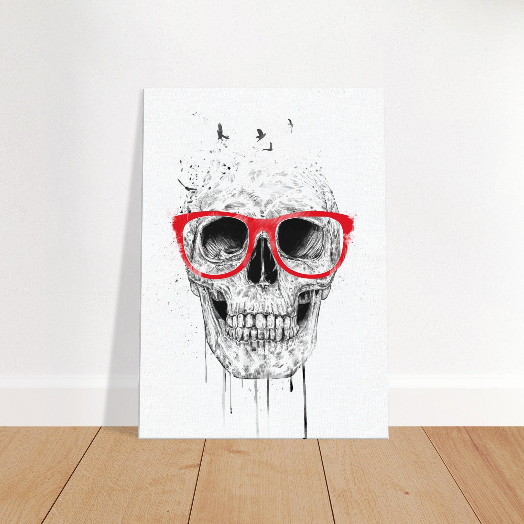 Skull With Red Glasses Canvas