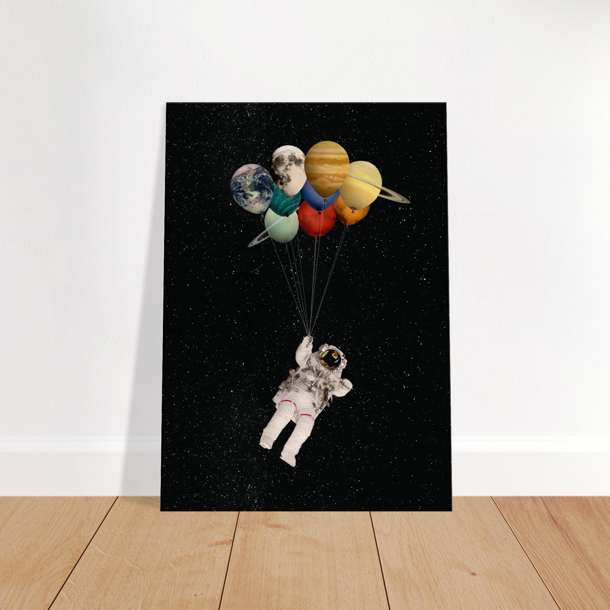 Astronaut With Balloons Canvas