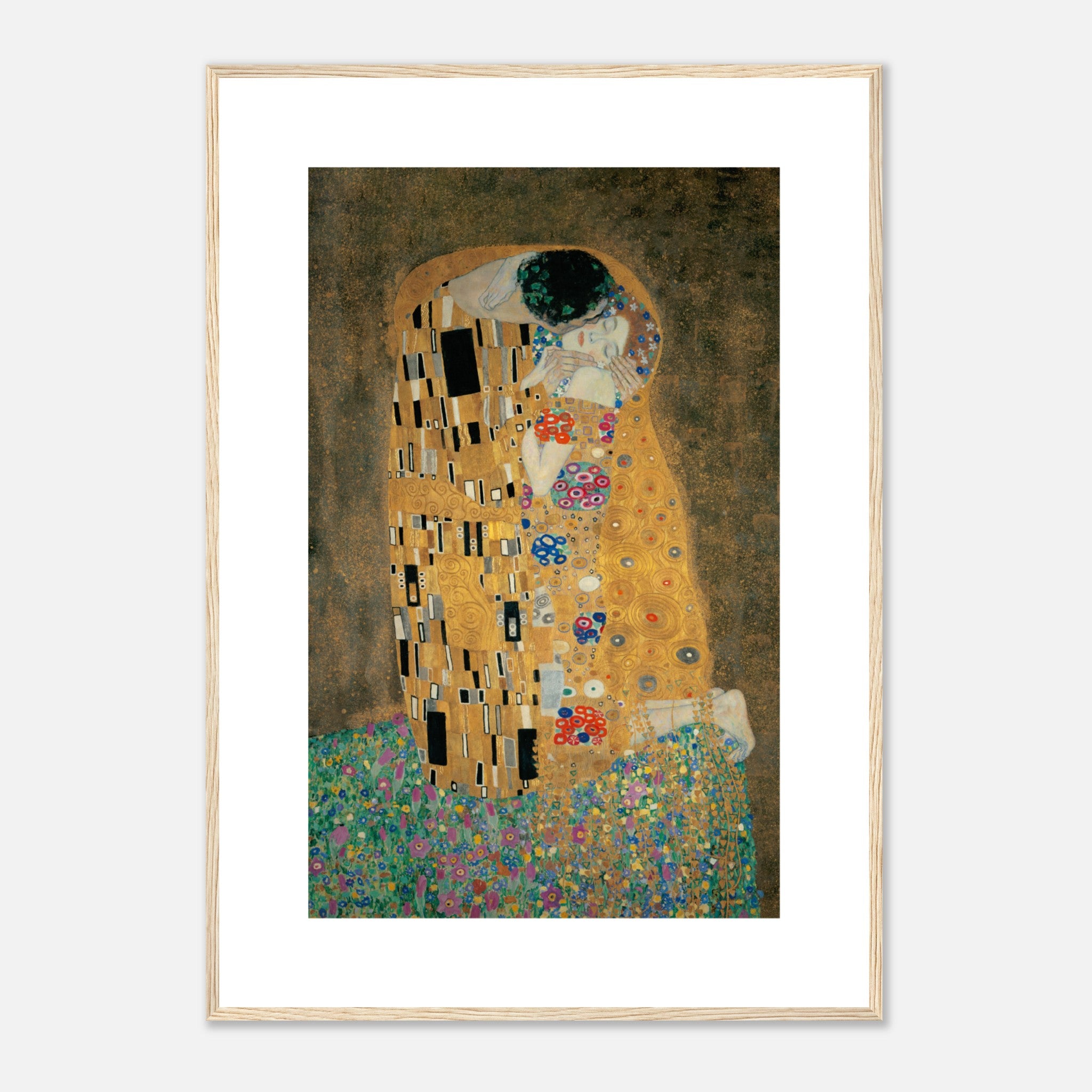 Gustav Klimt-El beso Póster