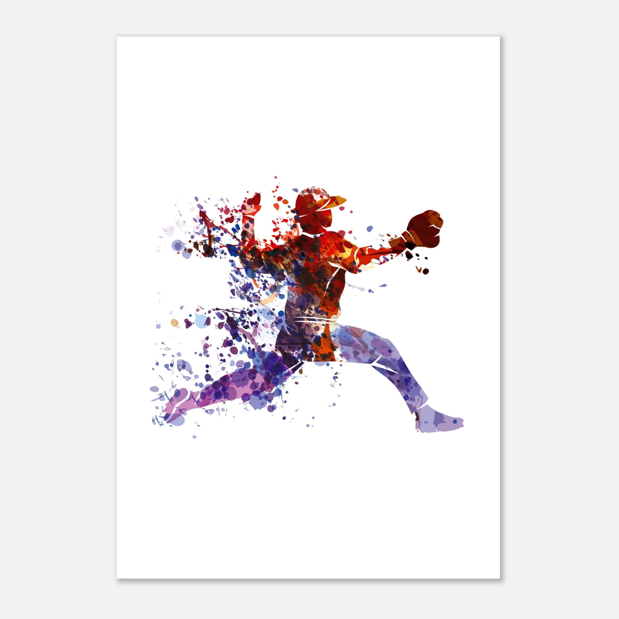 Colourful Baseball Player n1 Poster