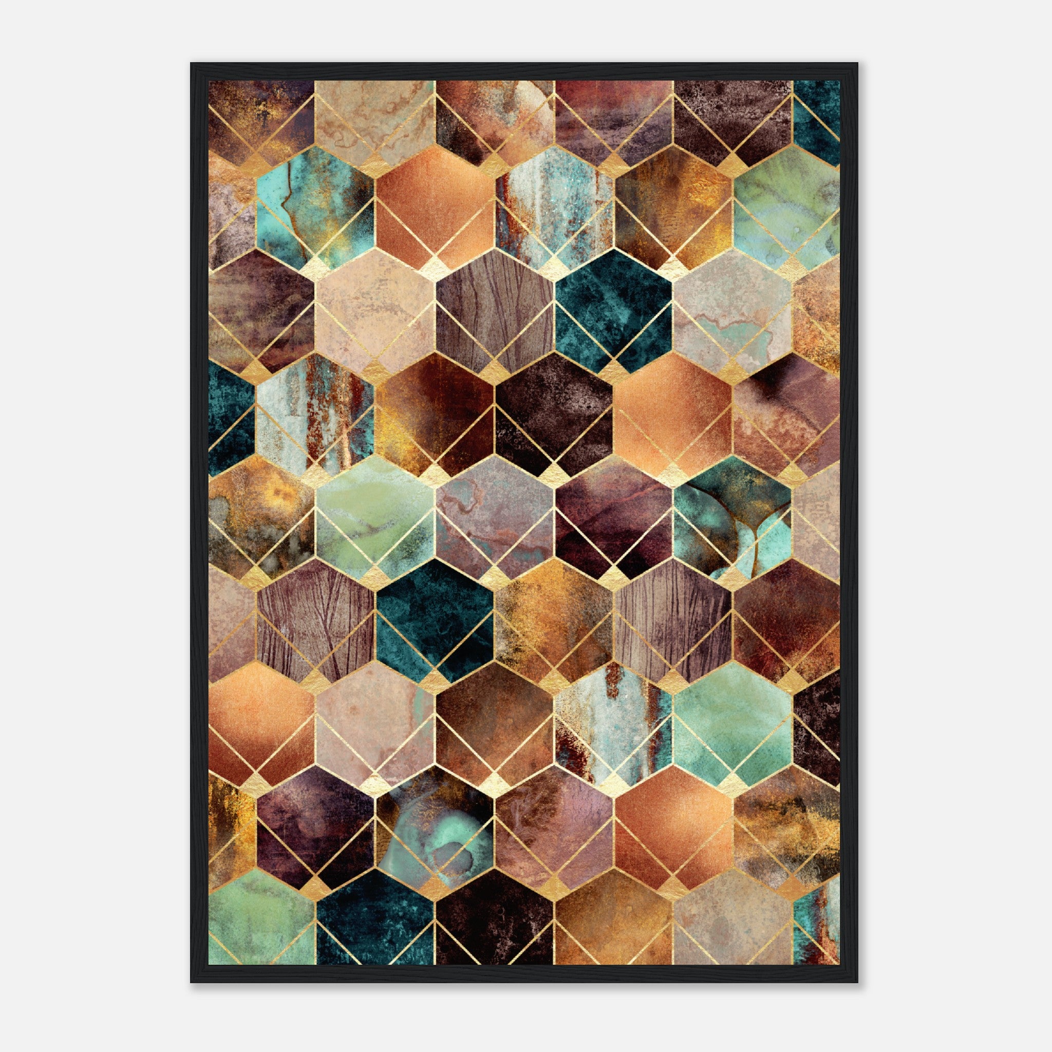 Natural Hexagons And Diamonds Poster