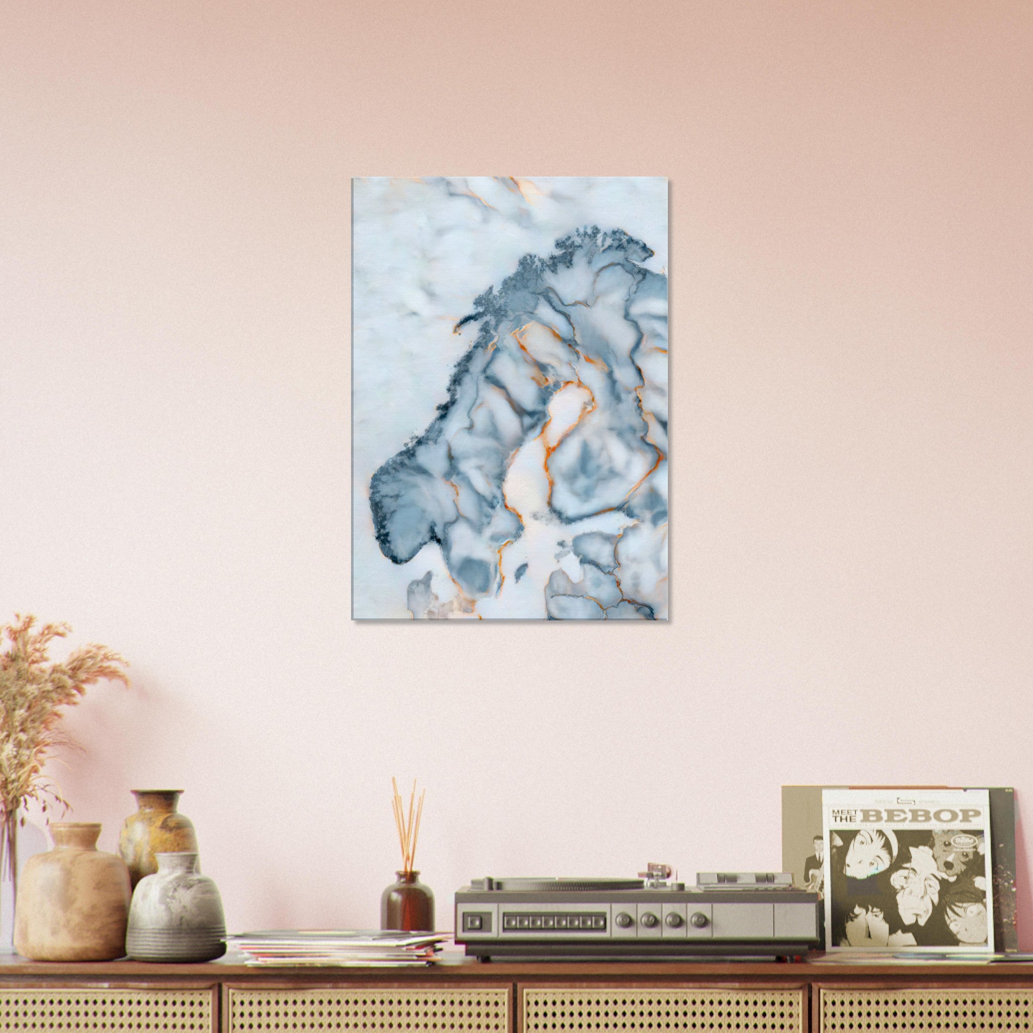 Norway Marble Map Canvas