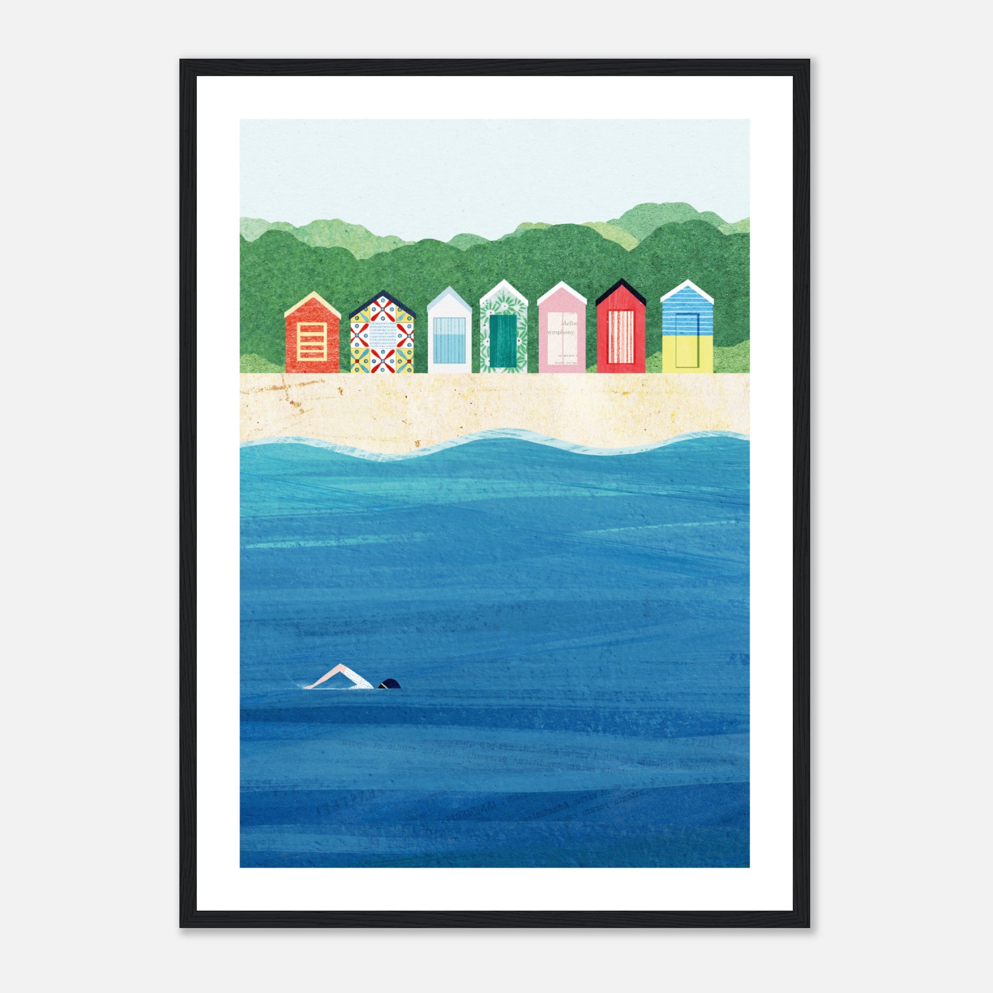 Beach Huts Poster