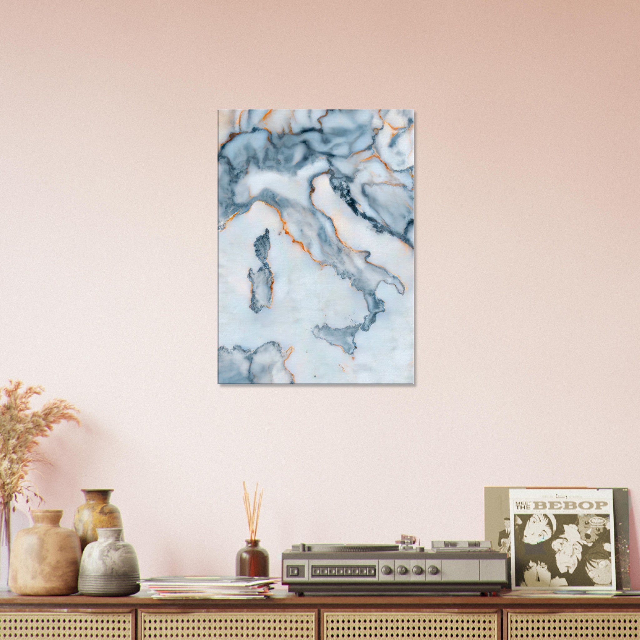 Italy Marble Map Canvas