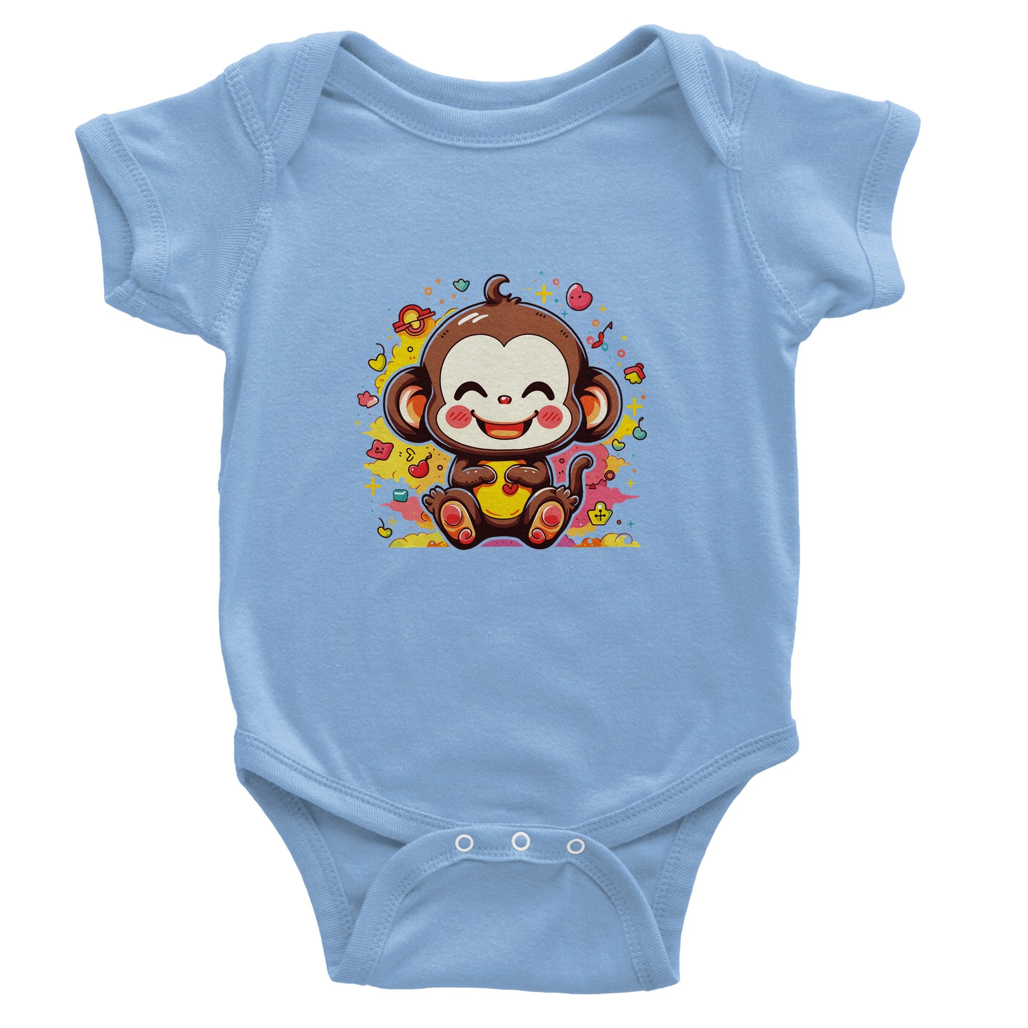 Cheery Chimp Celebration Baby Short Sleeve Bodysuit - Optimalprint