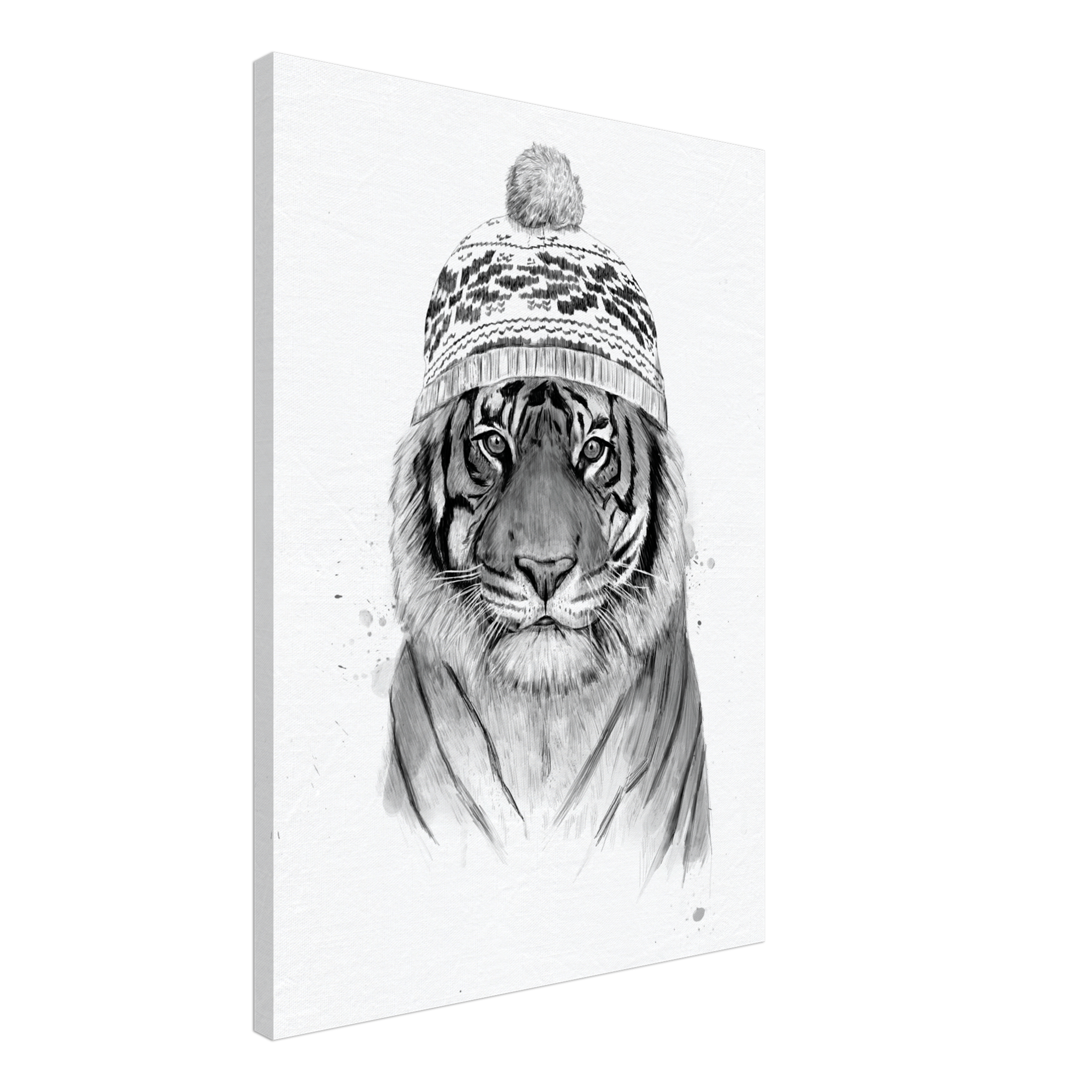 Siberian Tiger BW Canvas