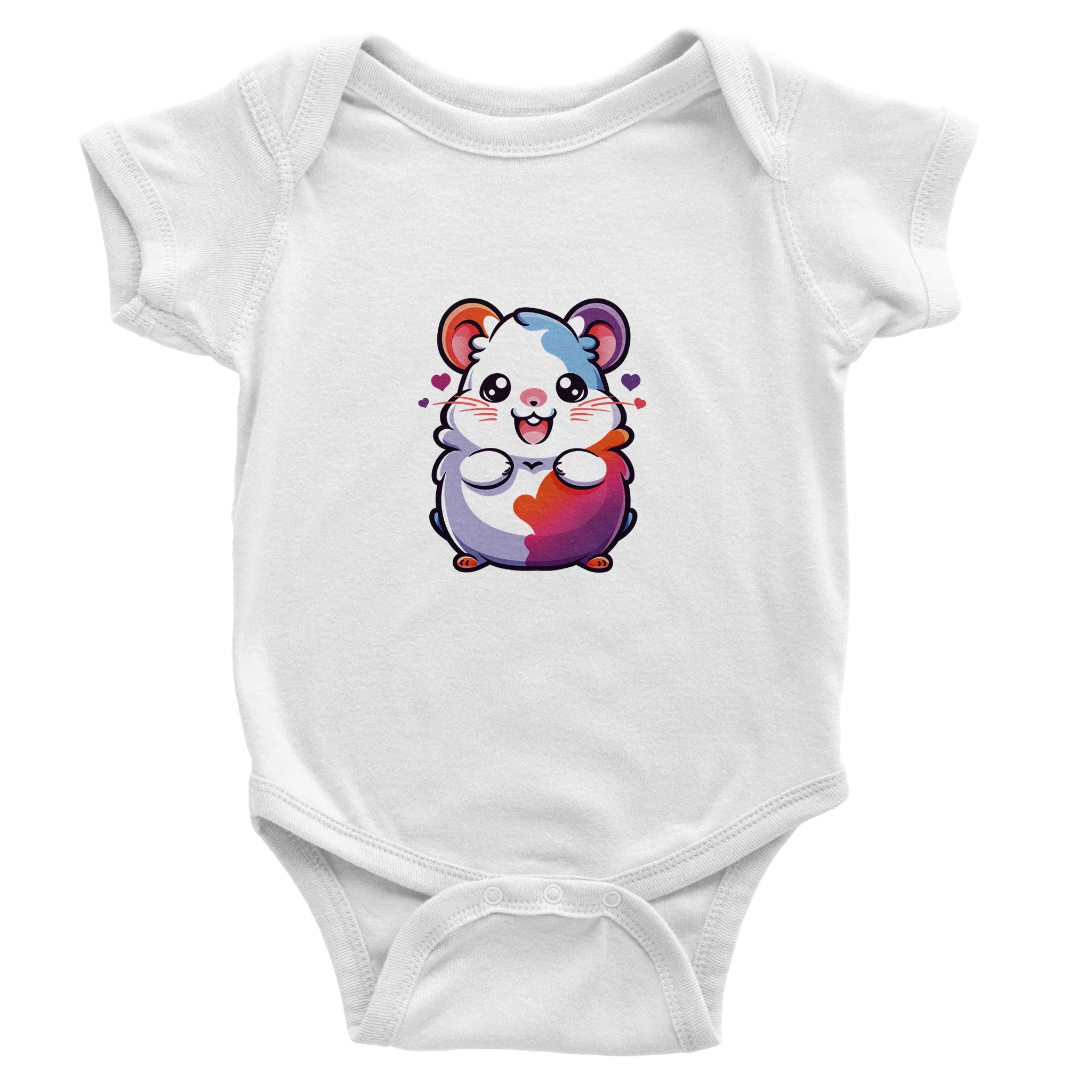 Charming Chibi Hamster Baby Short Sleeve Bodysuit - Optimalprint
