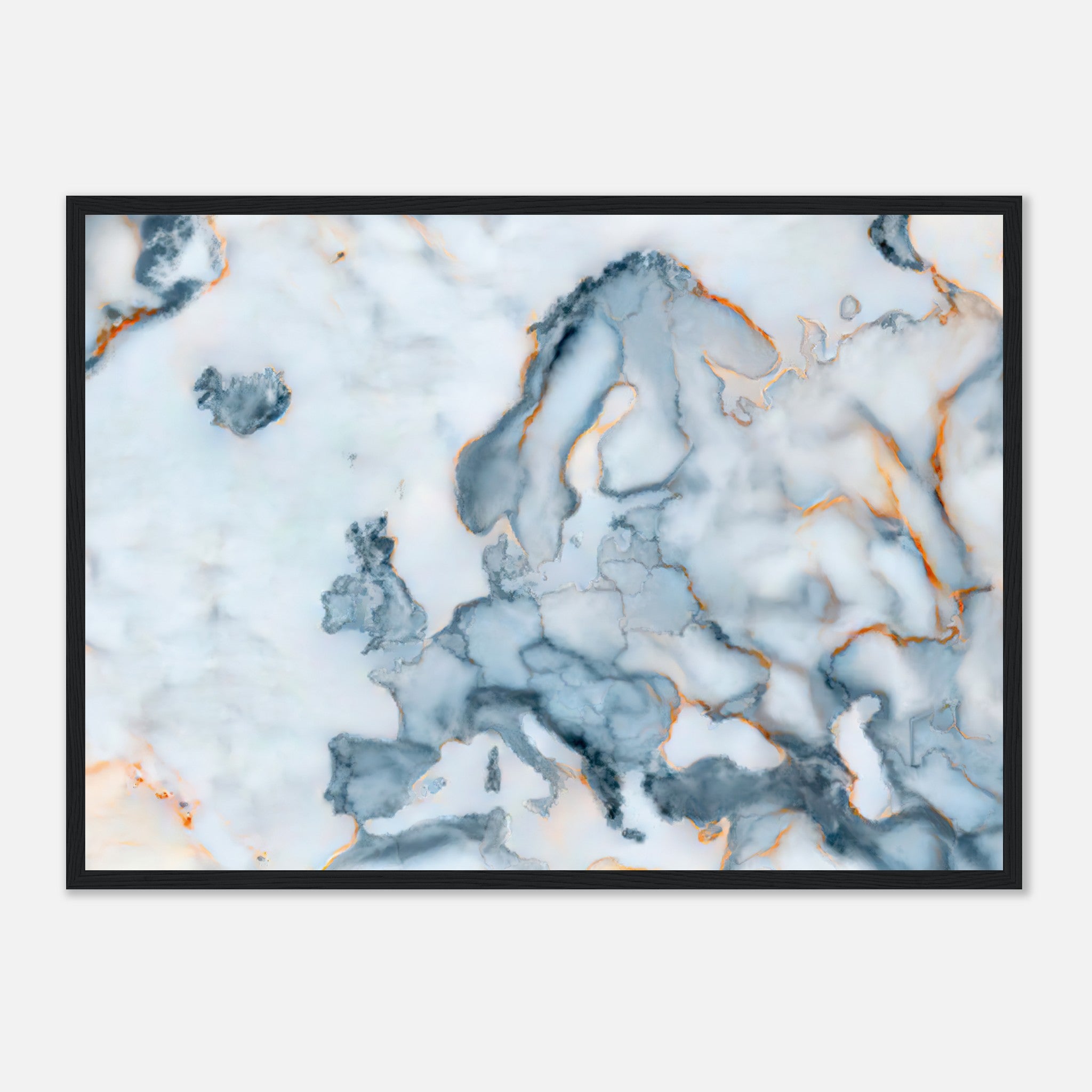 Mapa de mármol de Europa Póster