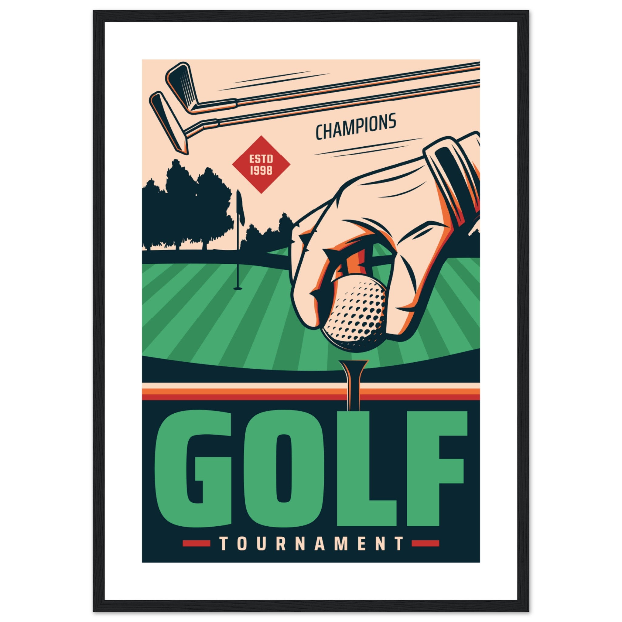 Golf Tournament Retro Poster Poster
