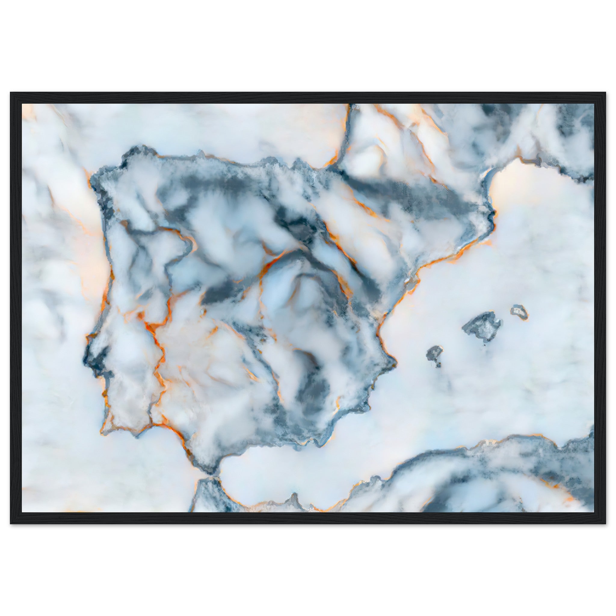 Spain Marble Map Poster