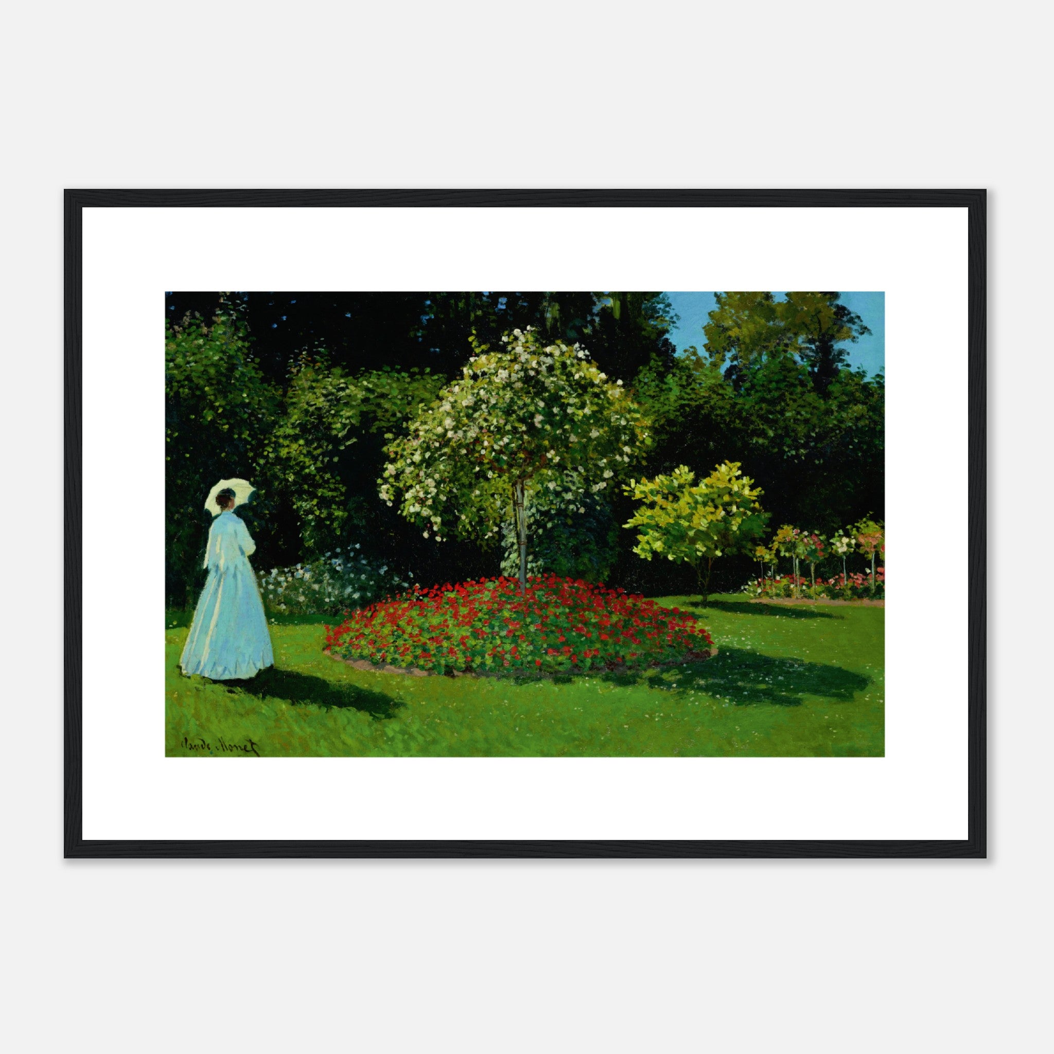 La dama del jardín de Claude Monet (1867) Póster