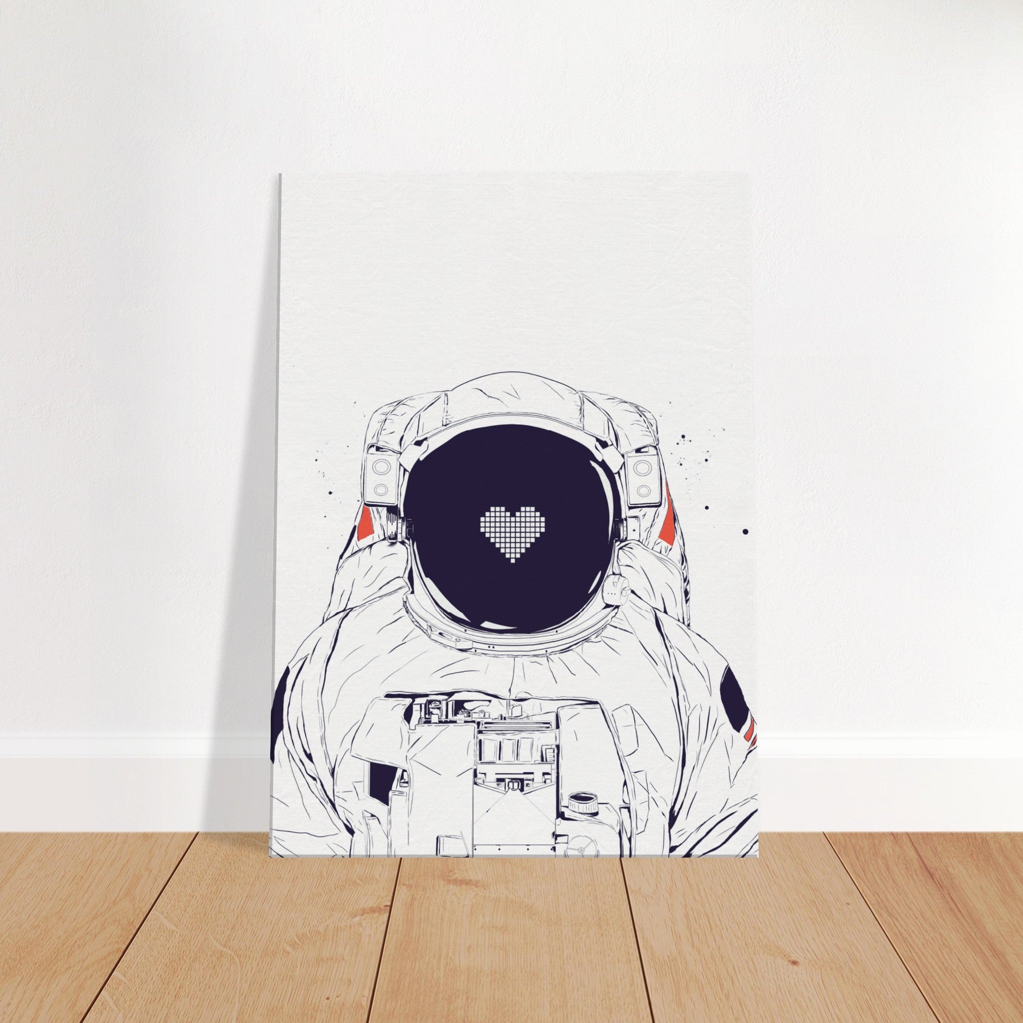 Lienzo de amor astronauta