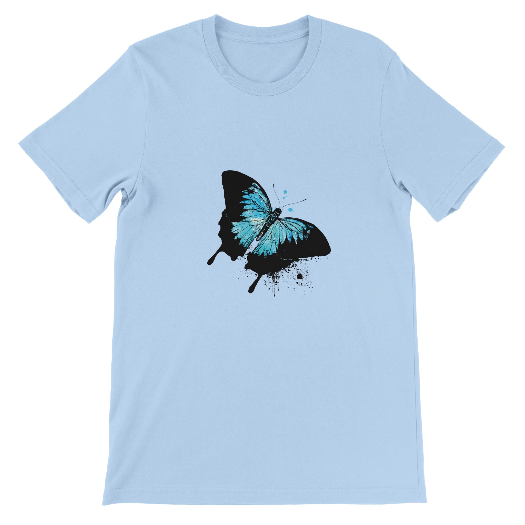 Camiseta cuello redondo con ilustración de mariposa