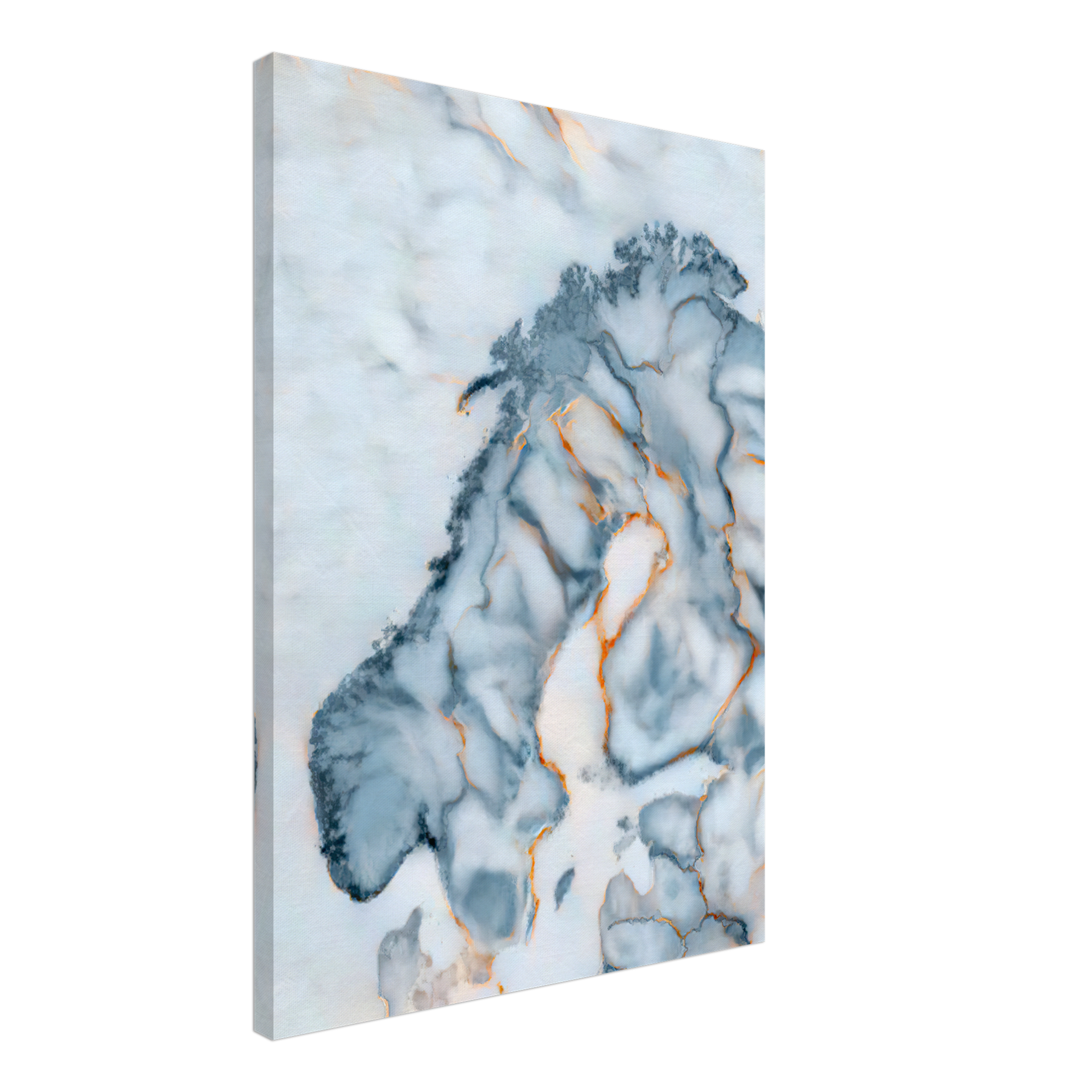 Norway Marble Map Canvas