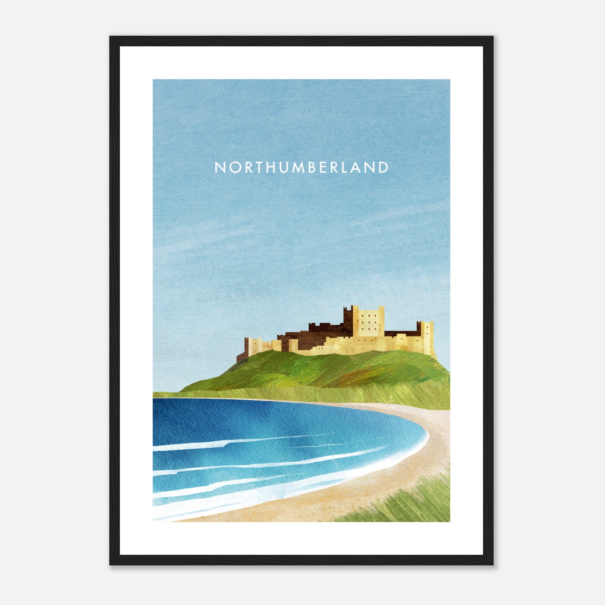 Póster Northumberland, castillo de Bamburgh