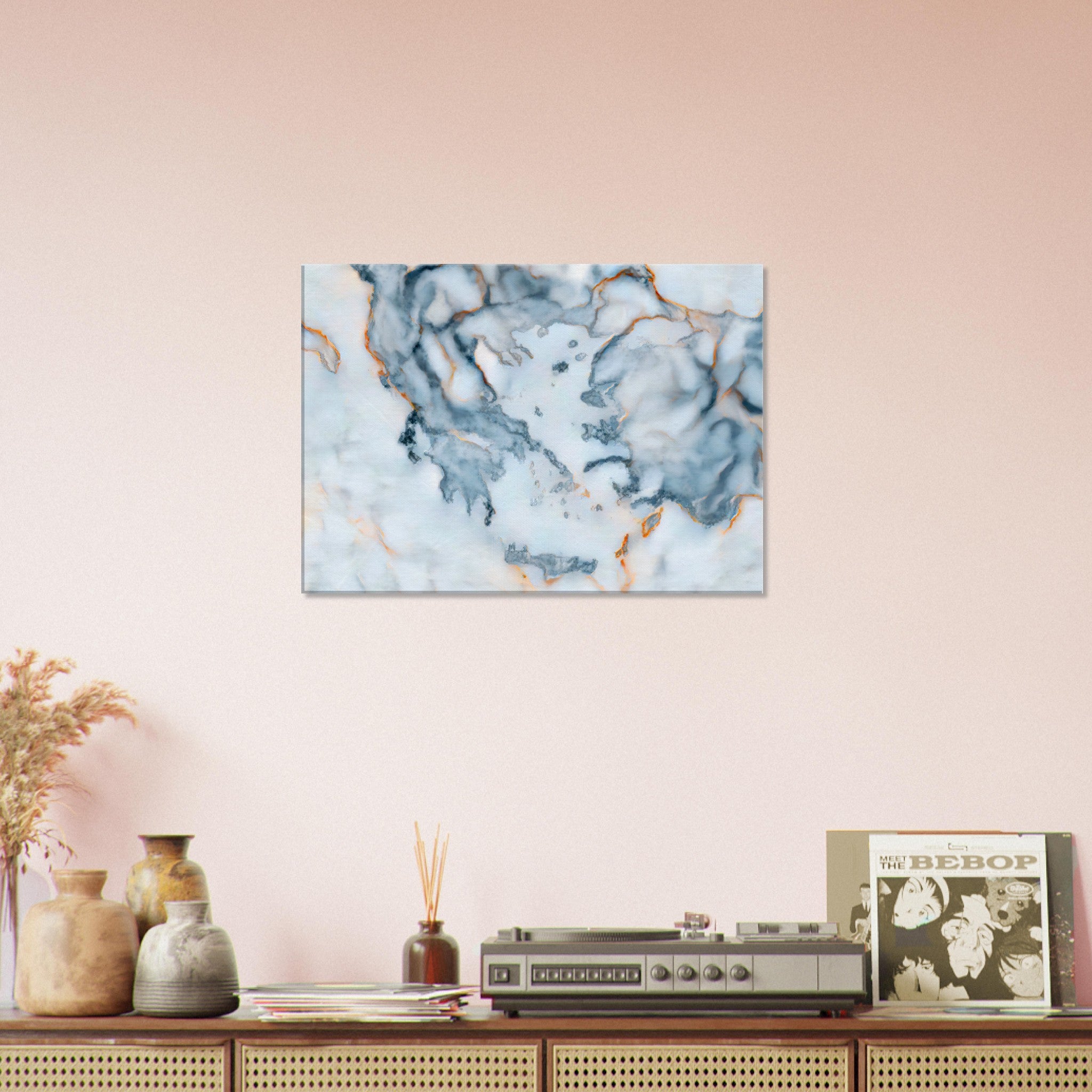 Greece Marble Map Canvas