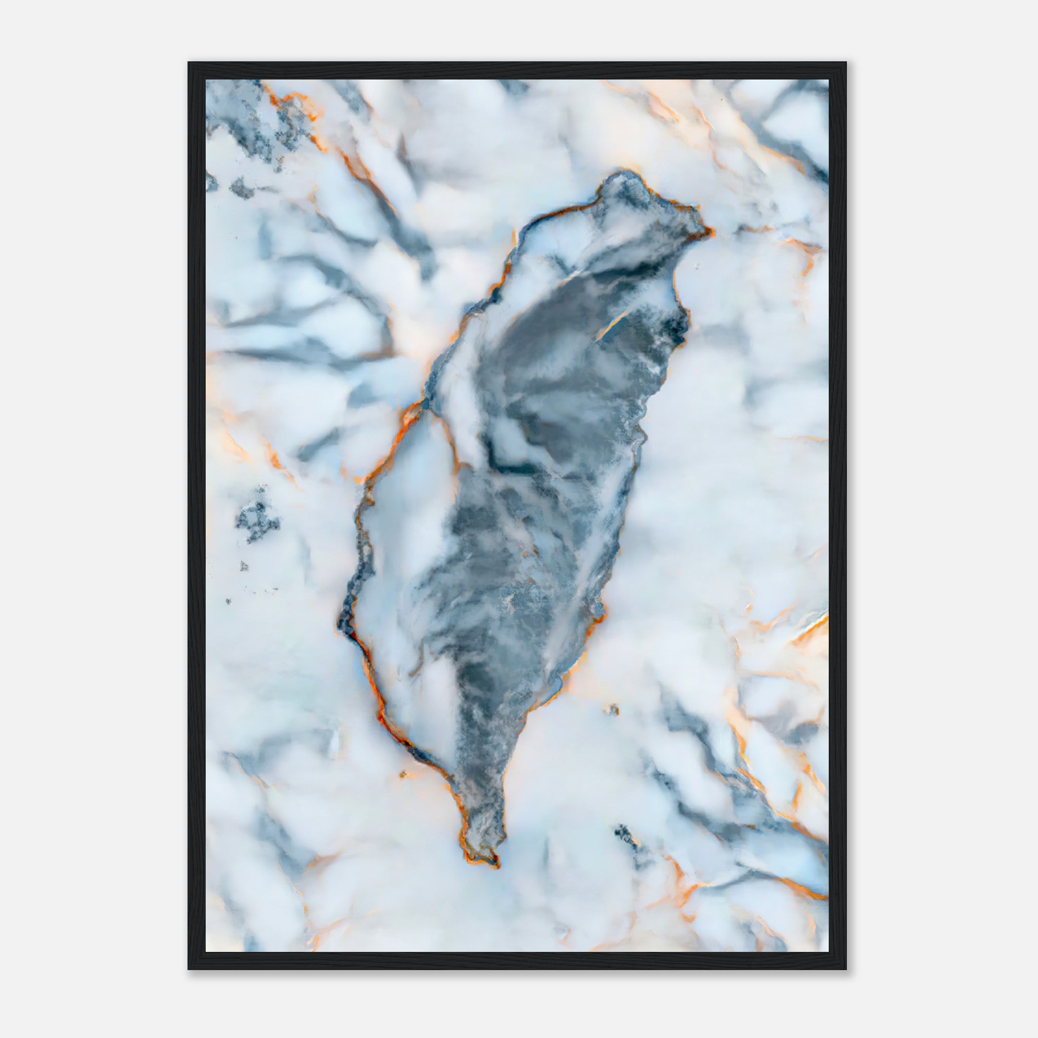 Taiwan Marble Map Poster