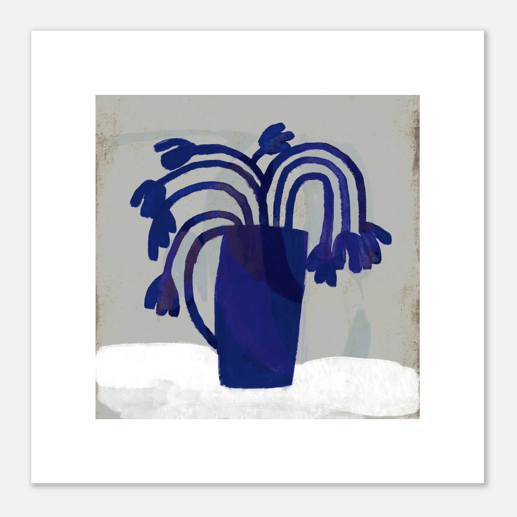 Blue Flowers Vase Still Life Poster