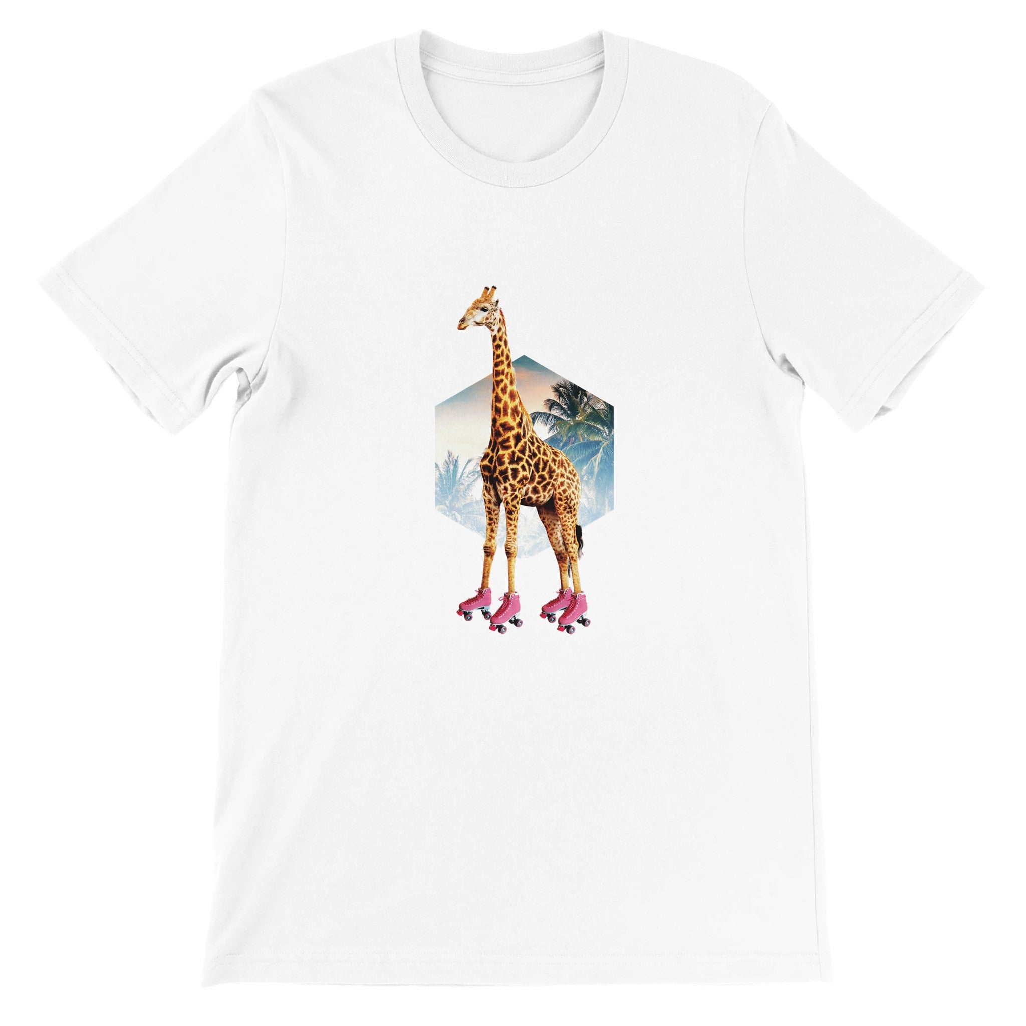 Skating Giraffe Crewneck T-shirt - Optimalprint
