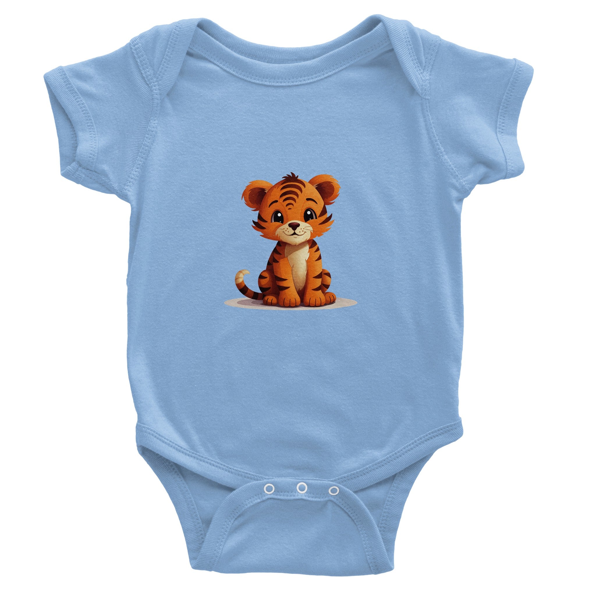 Whiskered Tiger Cub Charm Baby Short Sleeve Bodysuit - Optimalprint