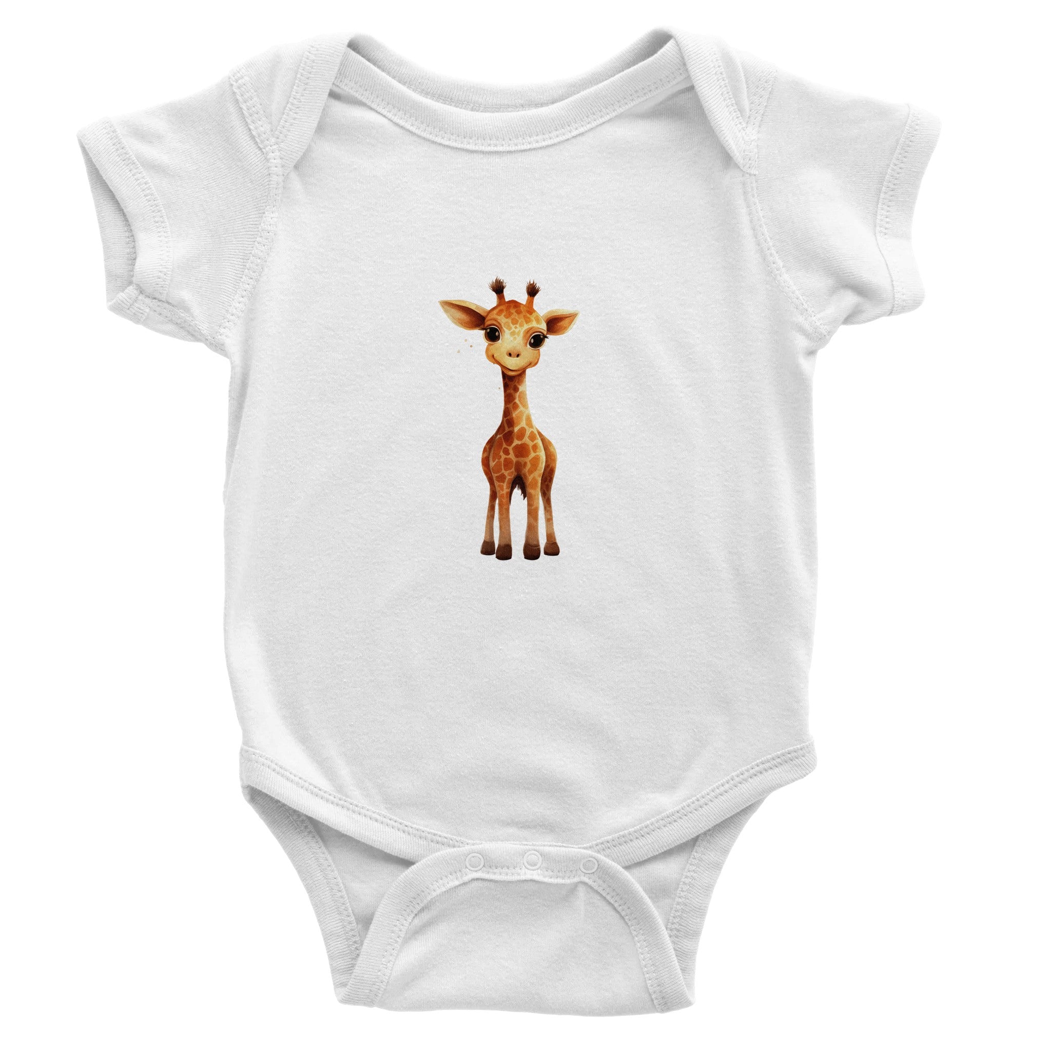 Gentle Eyed Giraffelet Baby Short Sleeve Bodysuit - Optimalprint