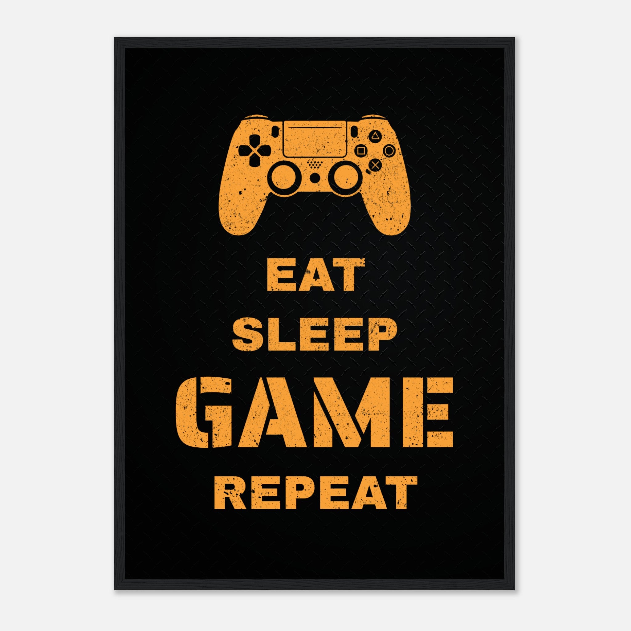 Eat Sleep Game Repeat Dark Orange Poster