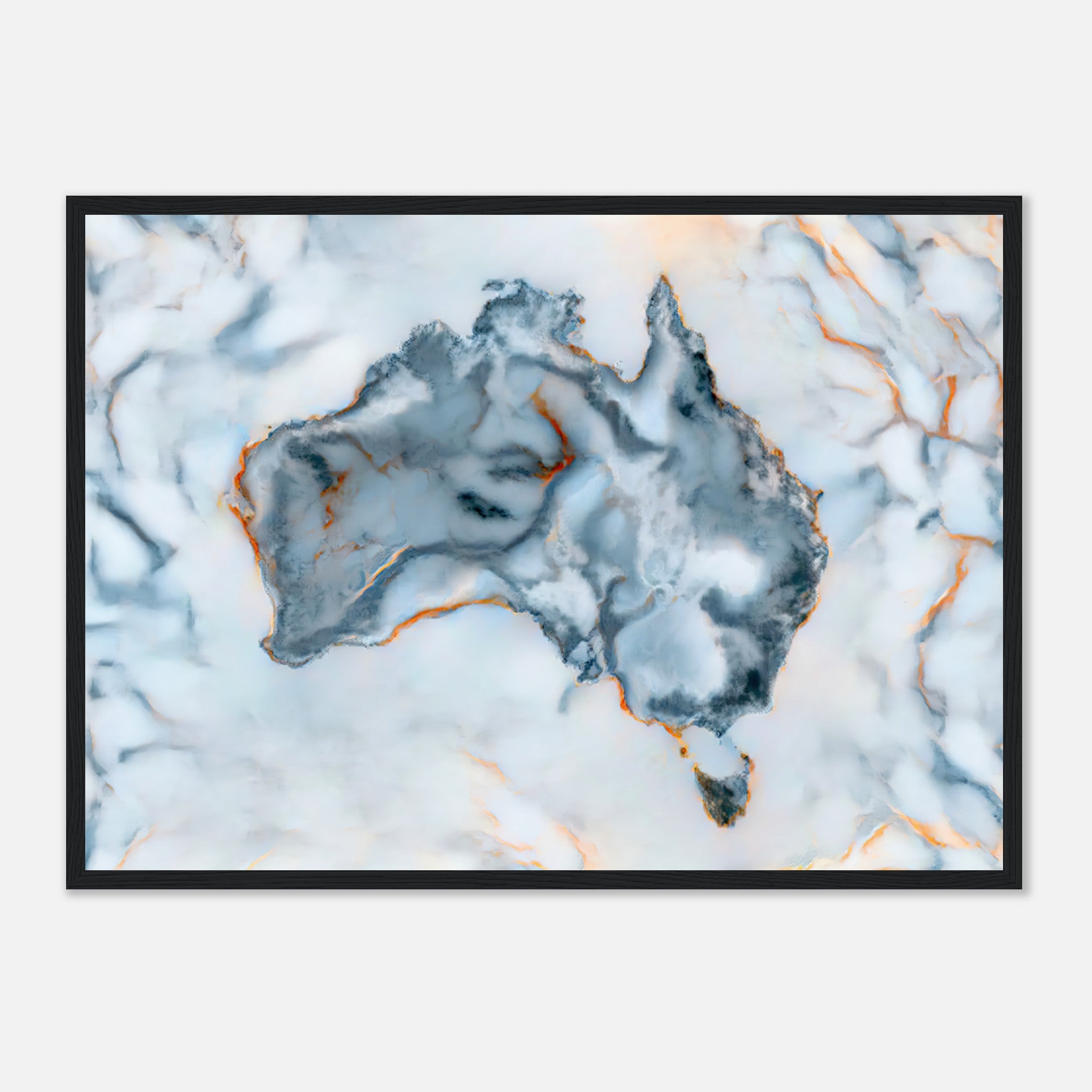 Mapa de mármol de Australia Póster