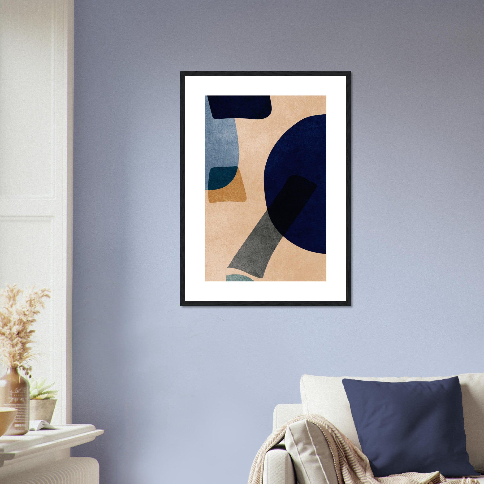 Modern Scandinavian Art In Blue Shades Poster