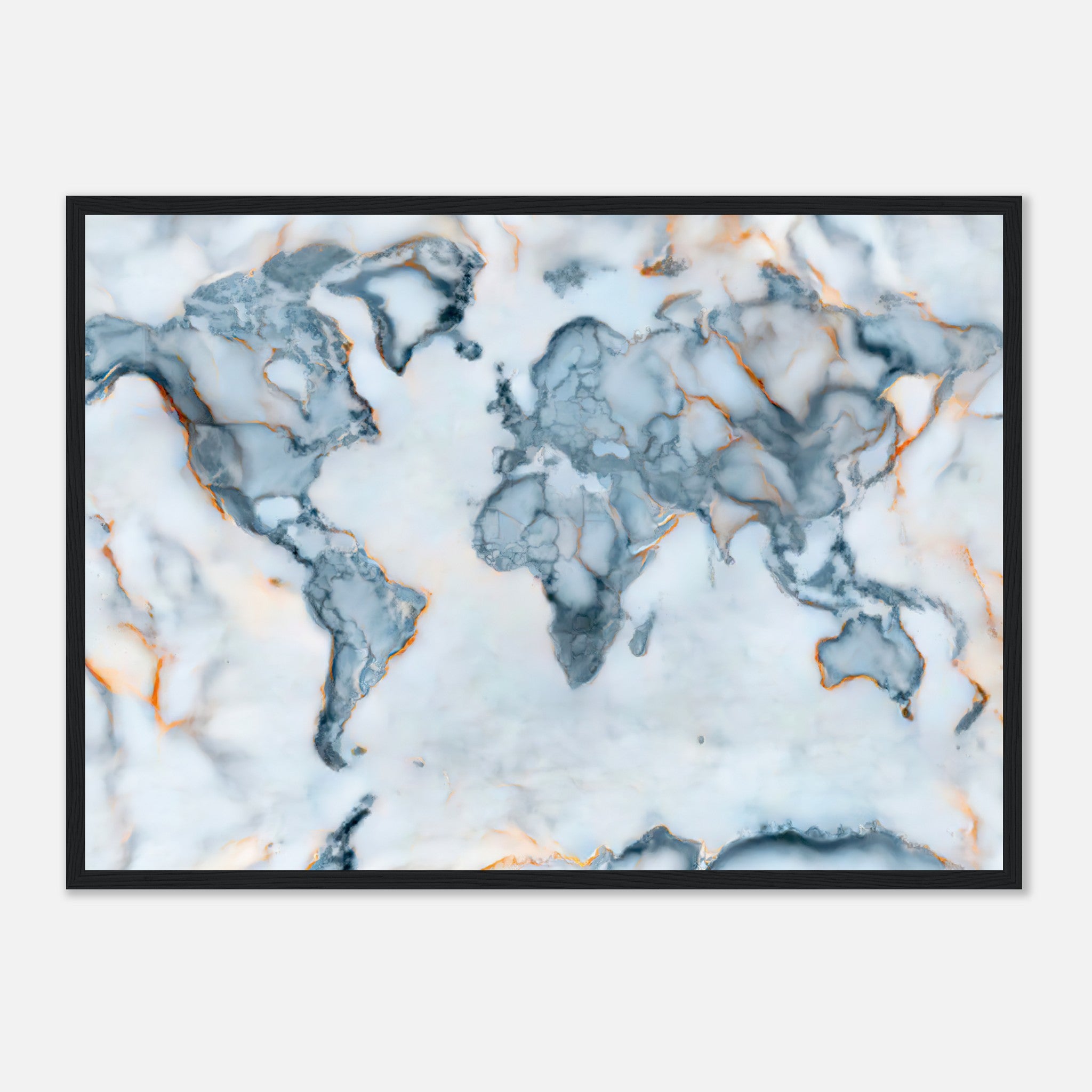Mapa mundial de mármol Póster