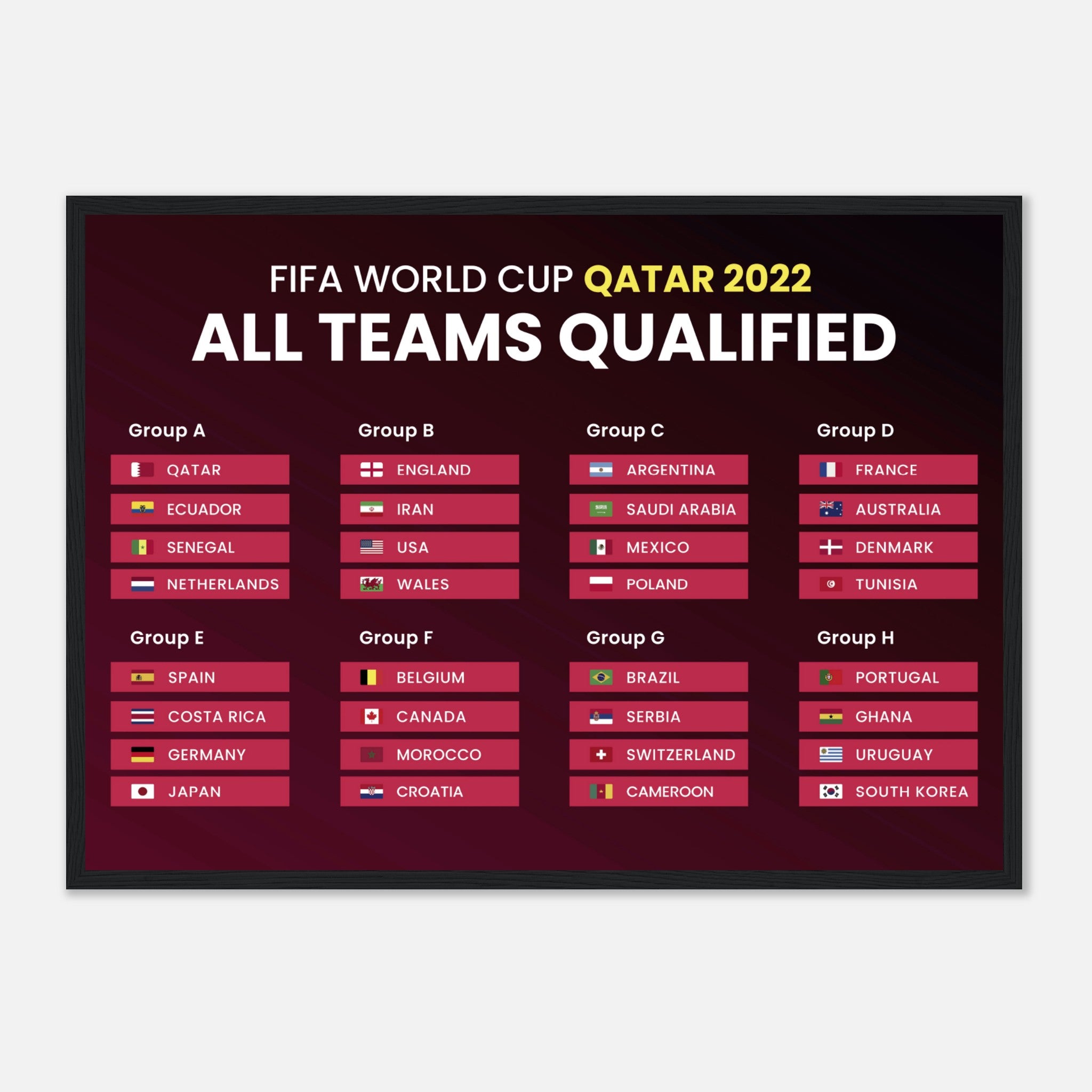Fifa Qualified Teams Poster
