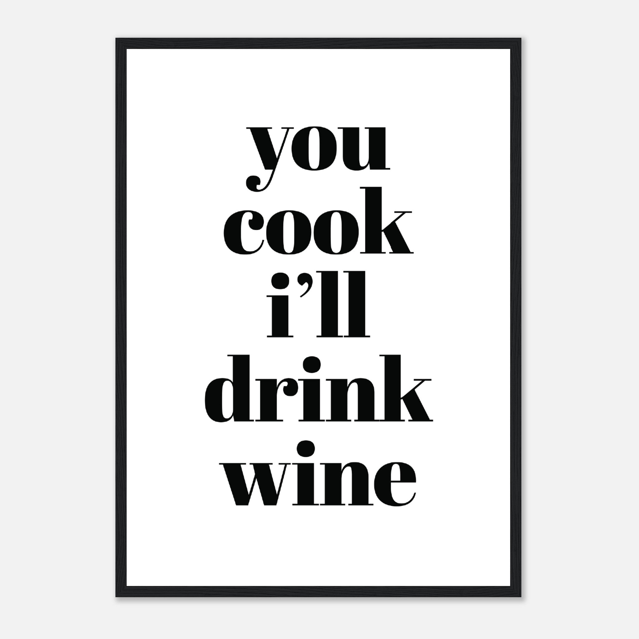 Cocina, cocinas, beberé vino Póster
