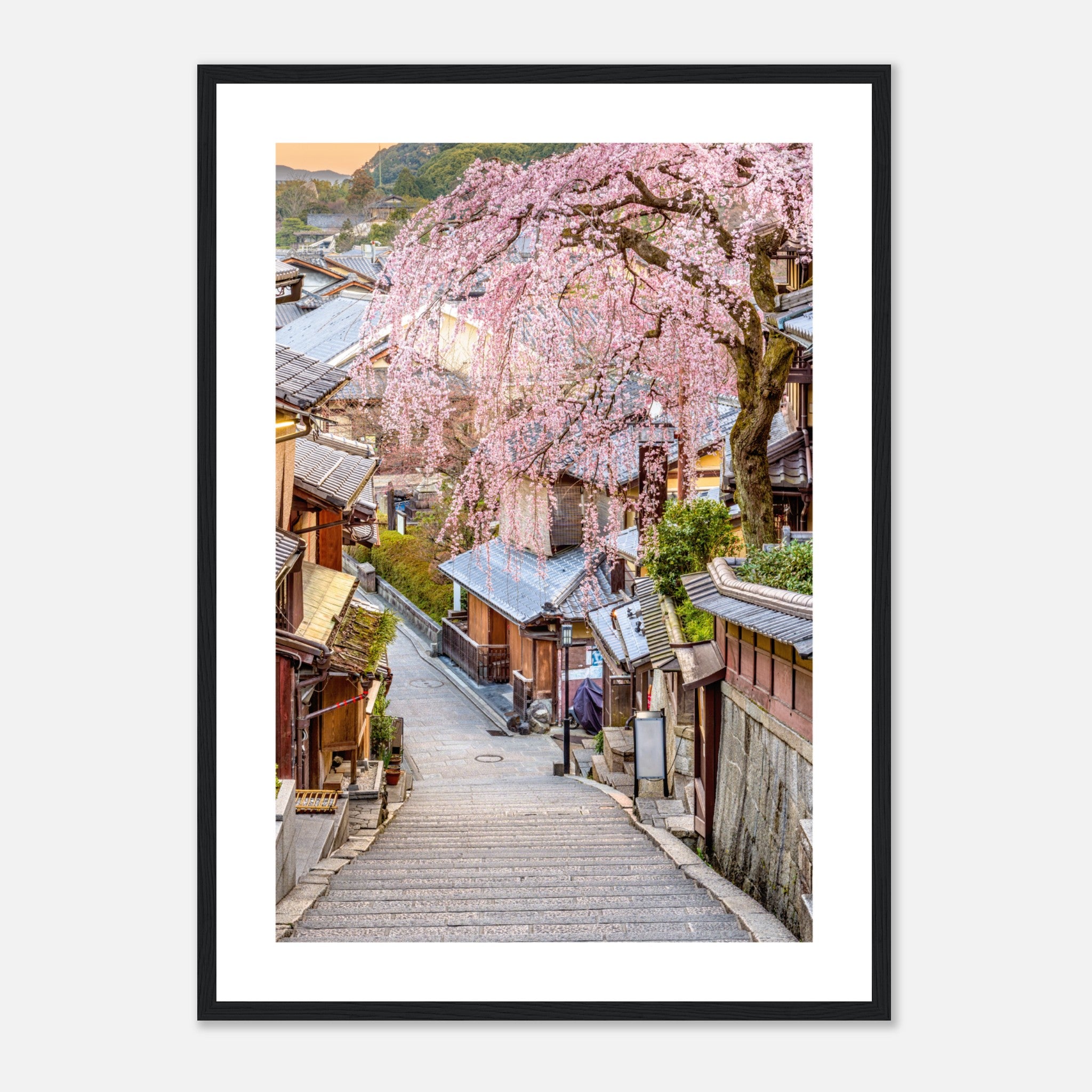Póster Ciudad vieja de Kioto, Japón en primavera