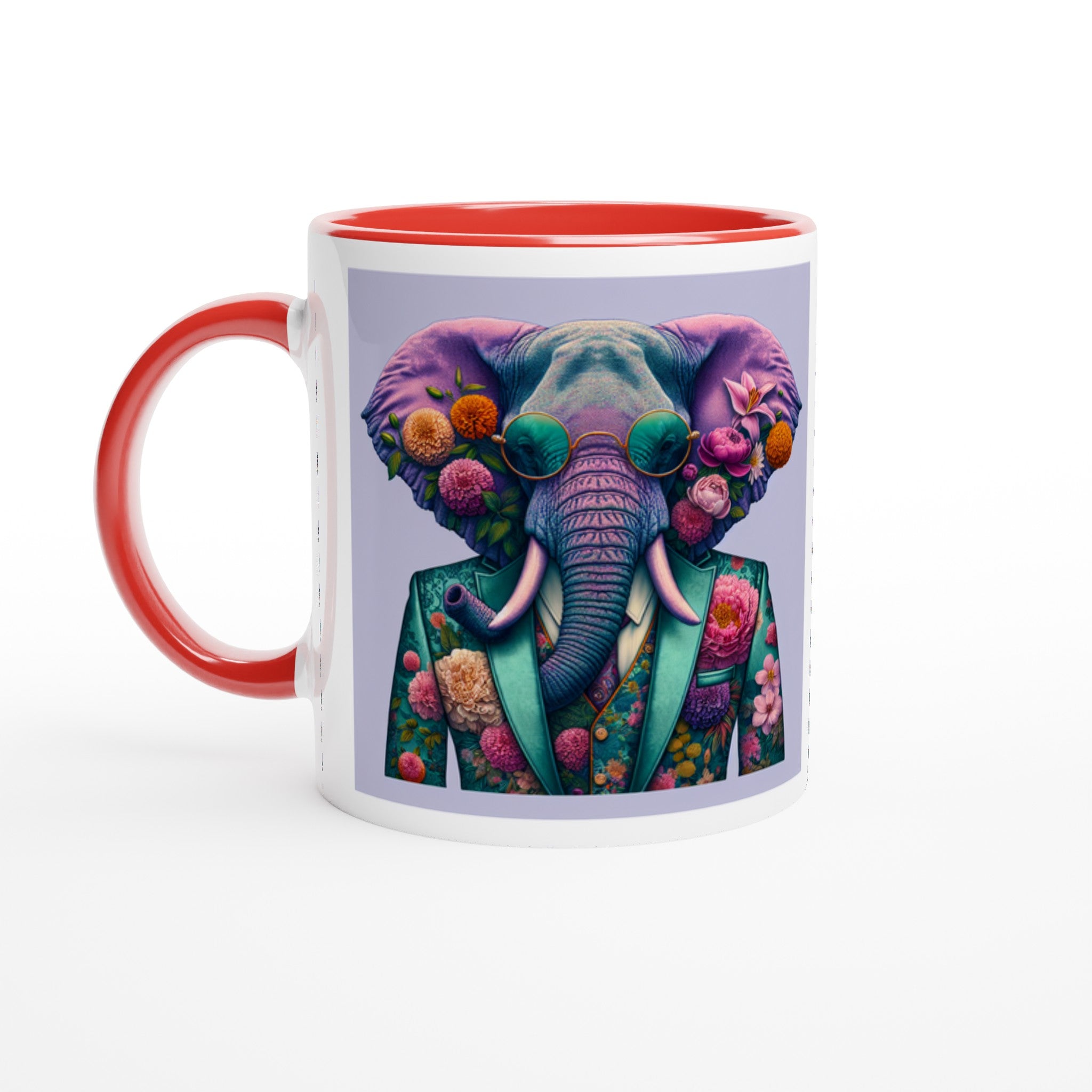 Floral Dapper Elephant Mug - Optimalprint