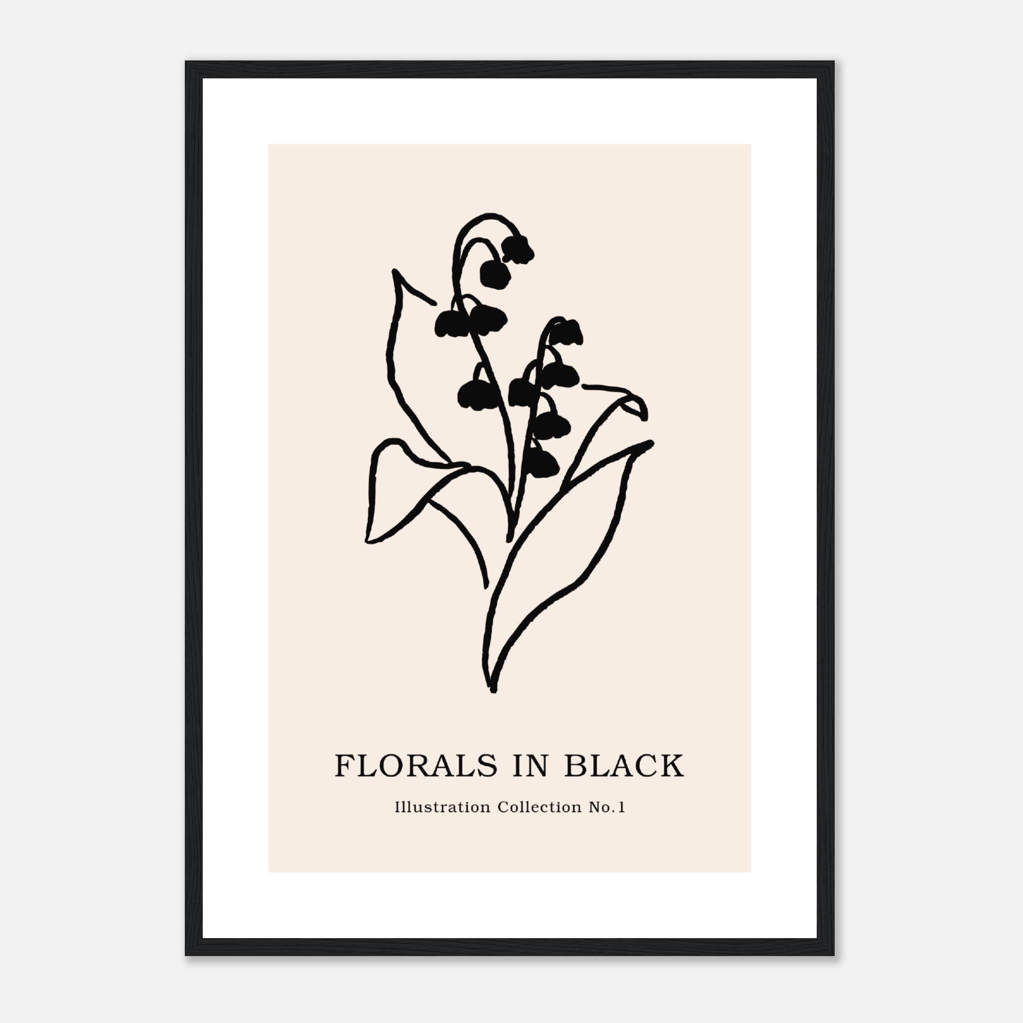 Florales en negro Póster