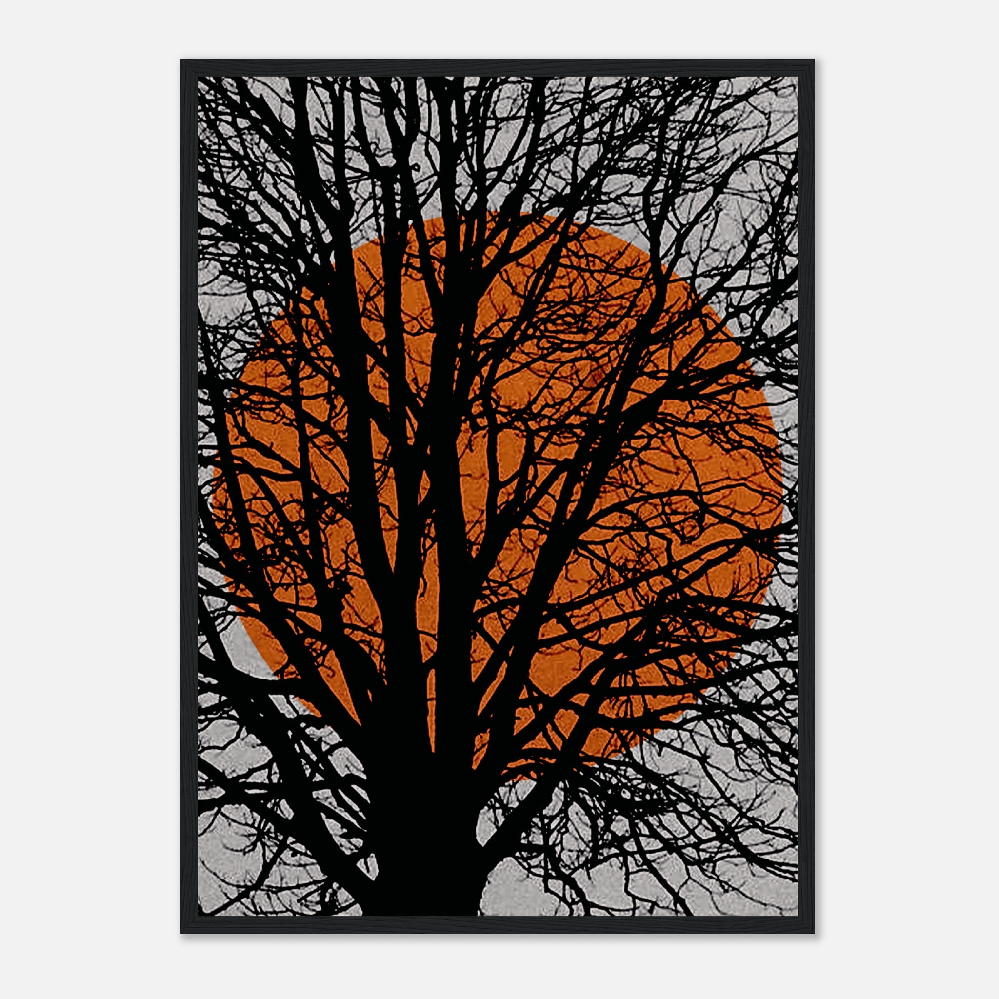 Abstract Orange Sun Tree Poster