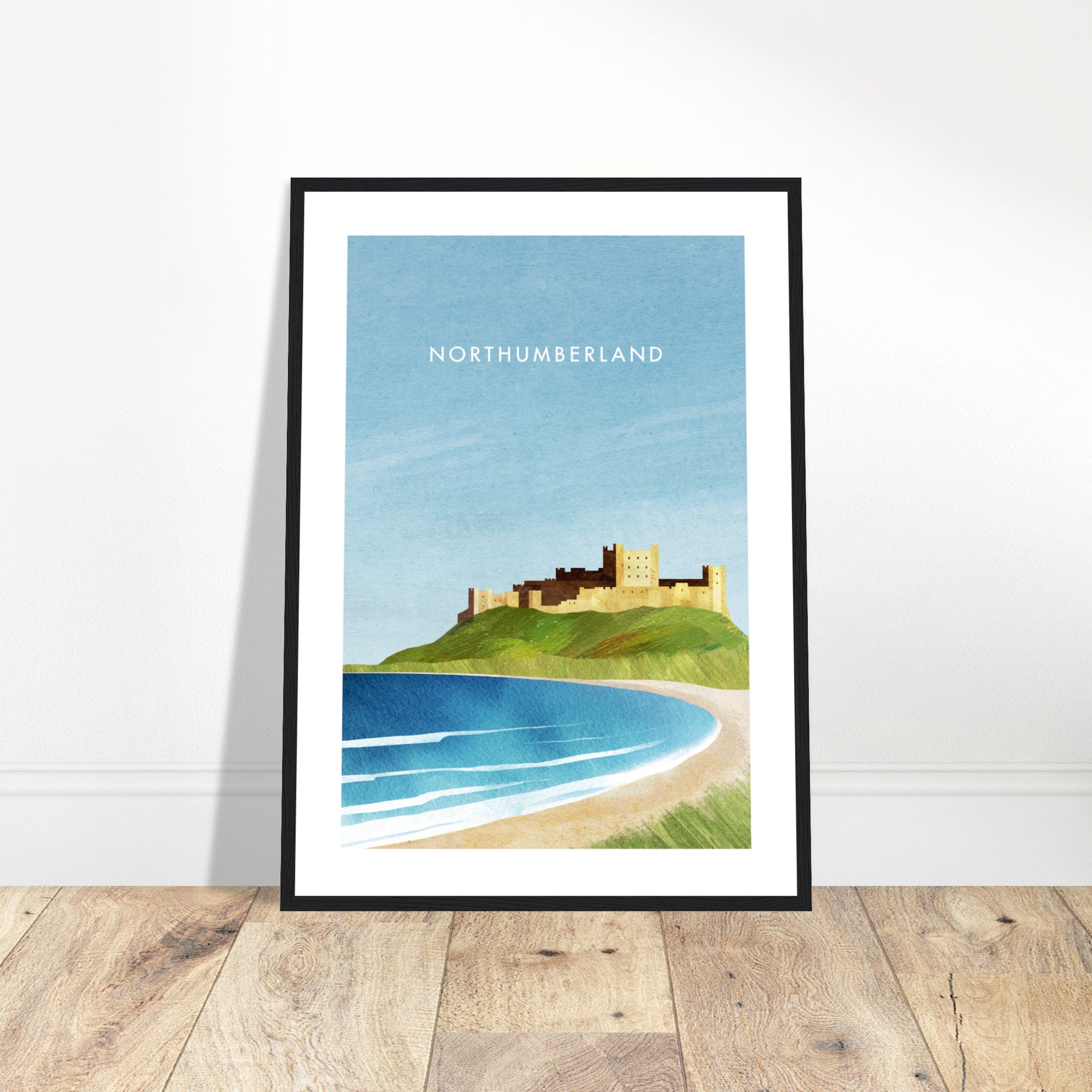 Póster Northumberland, castillo de Bamburgh