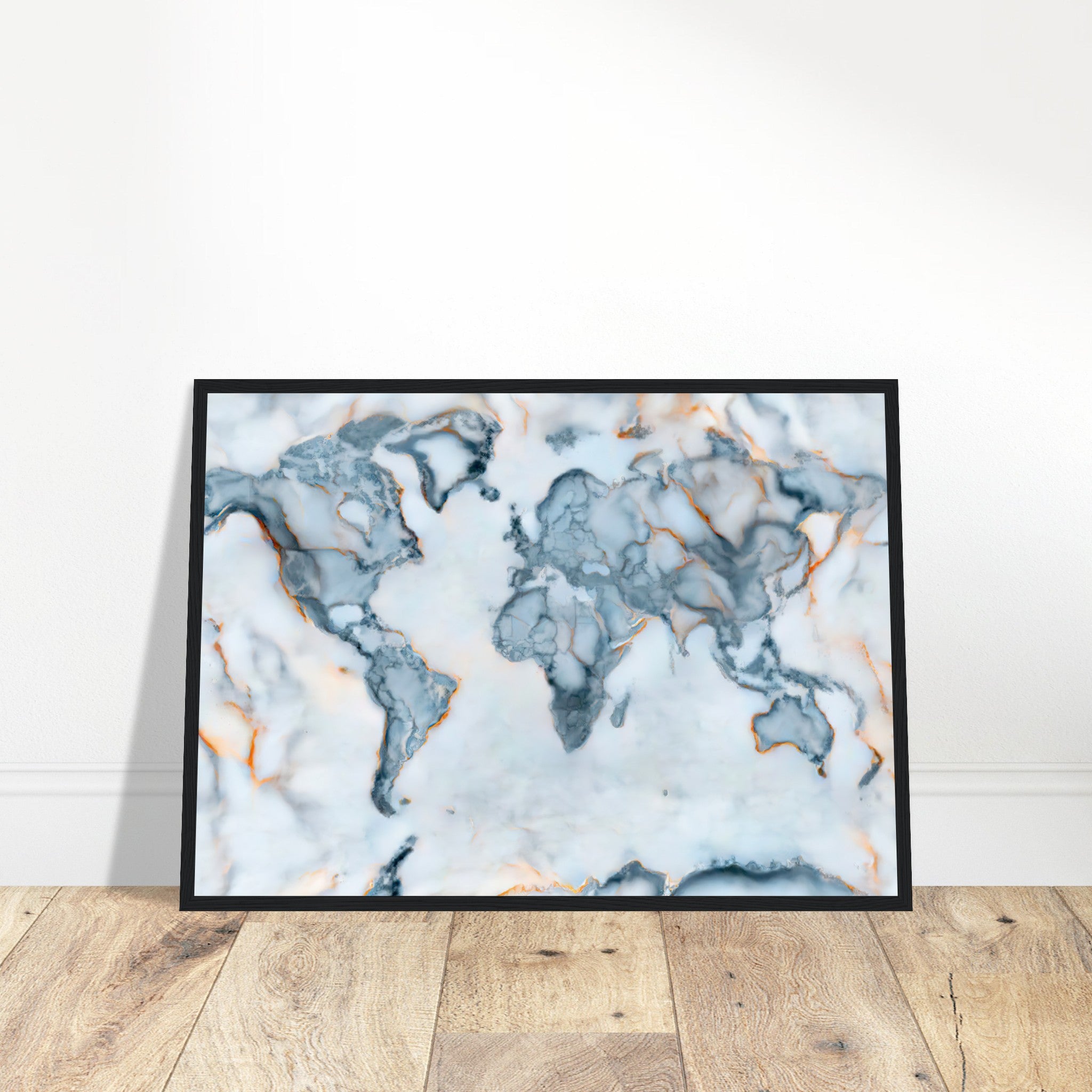 Mapa mundial de mármol Póster