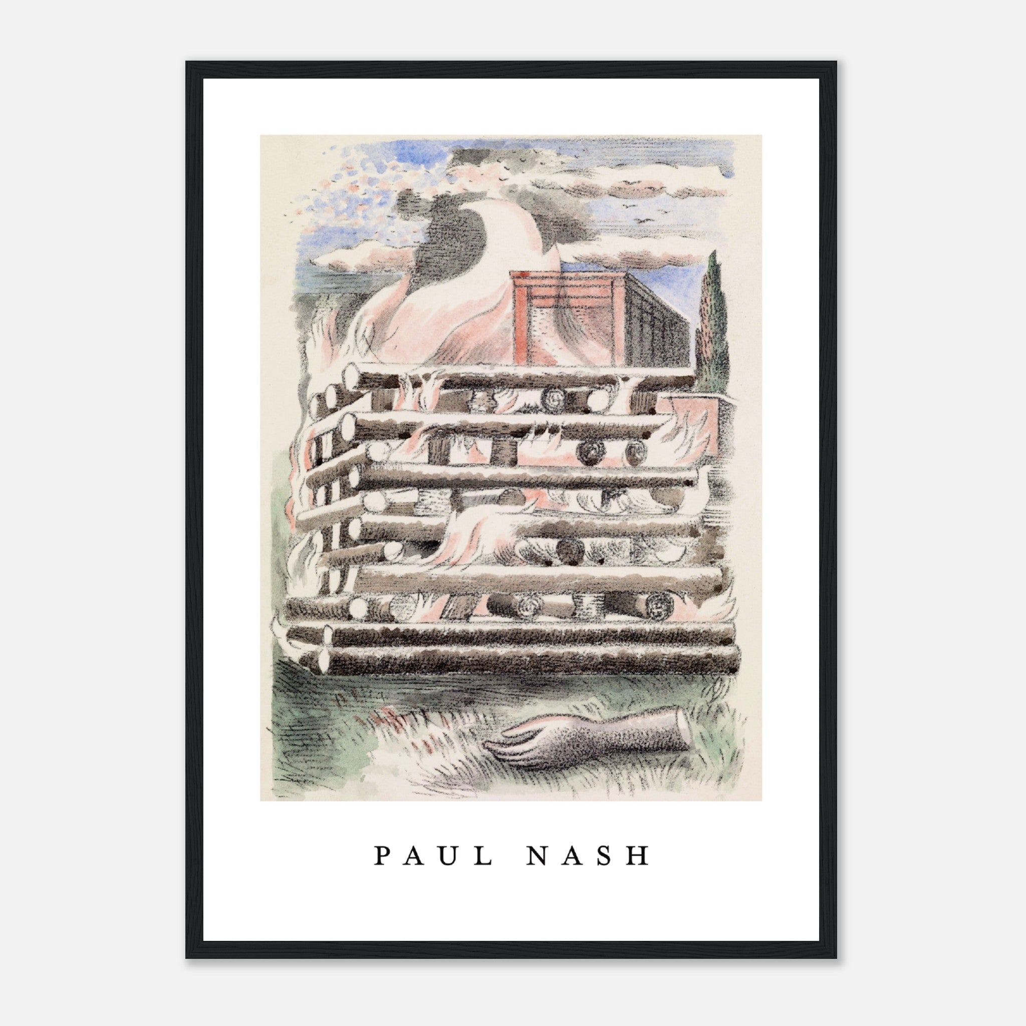 Hoguera de Paul Nash Póster