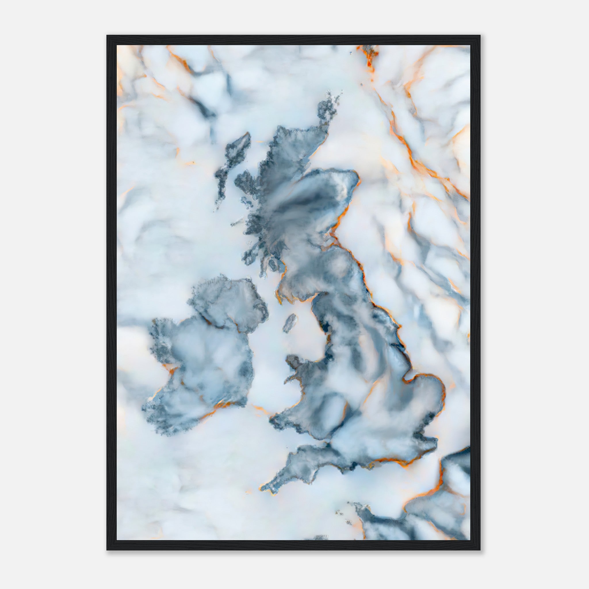 United Kingdom Marble Map Poster