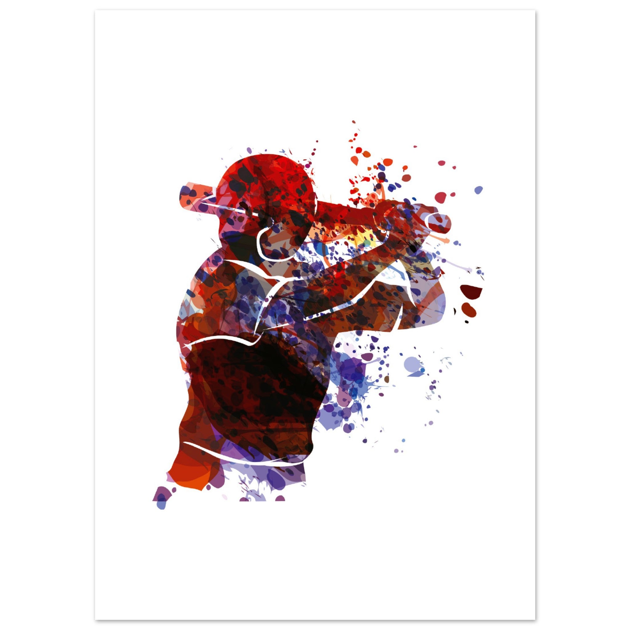 Jugador de béisbol colorido n2 Póster