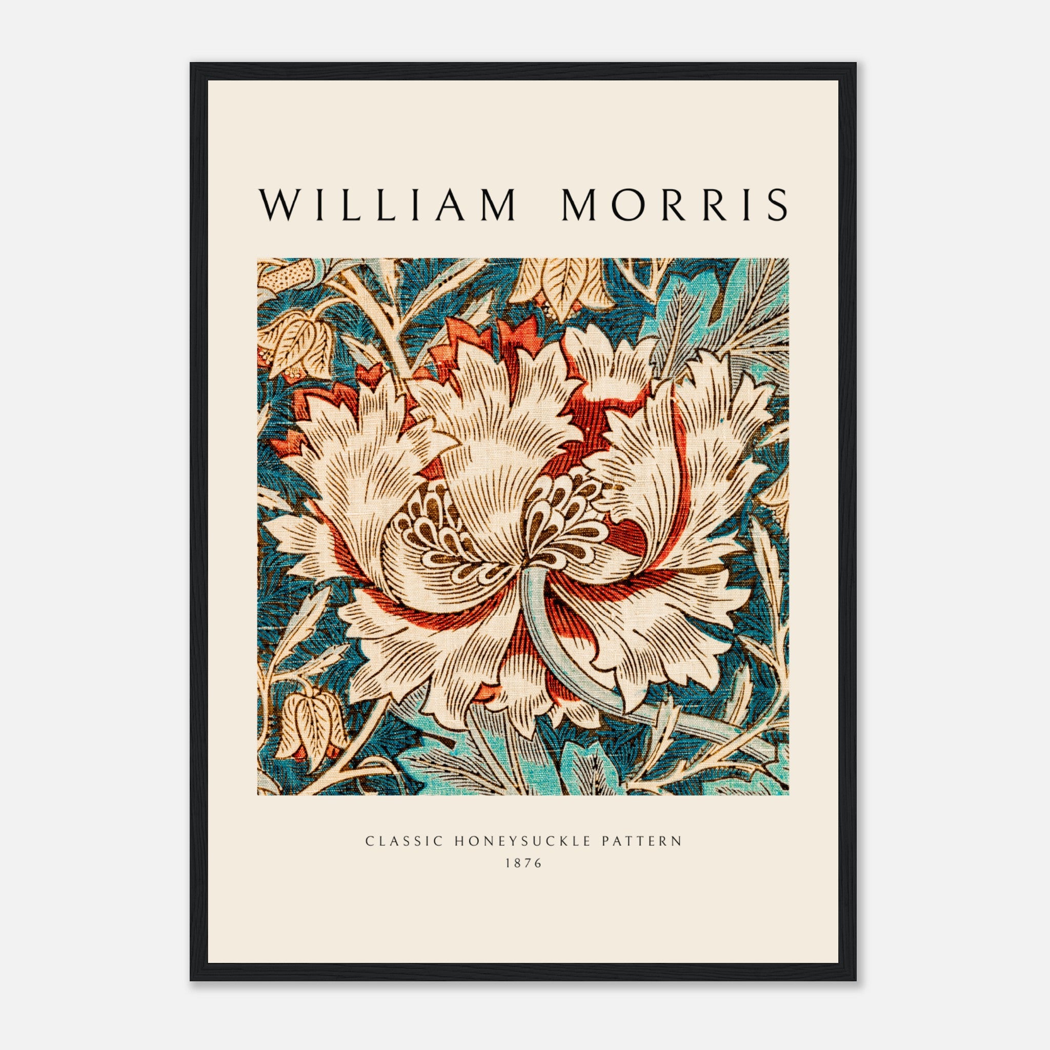 Patrón clásico de madreselva de William Morris Póster