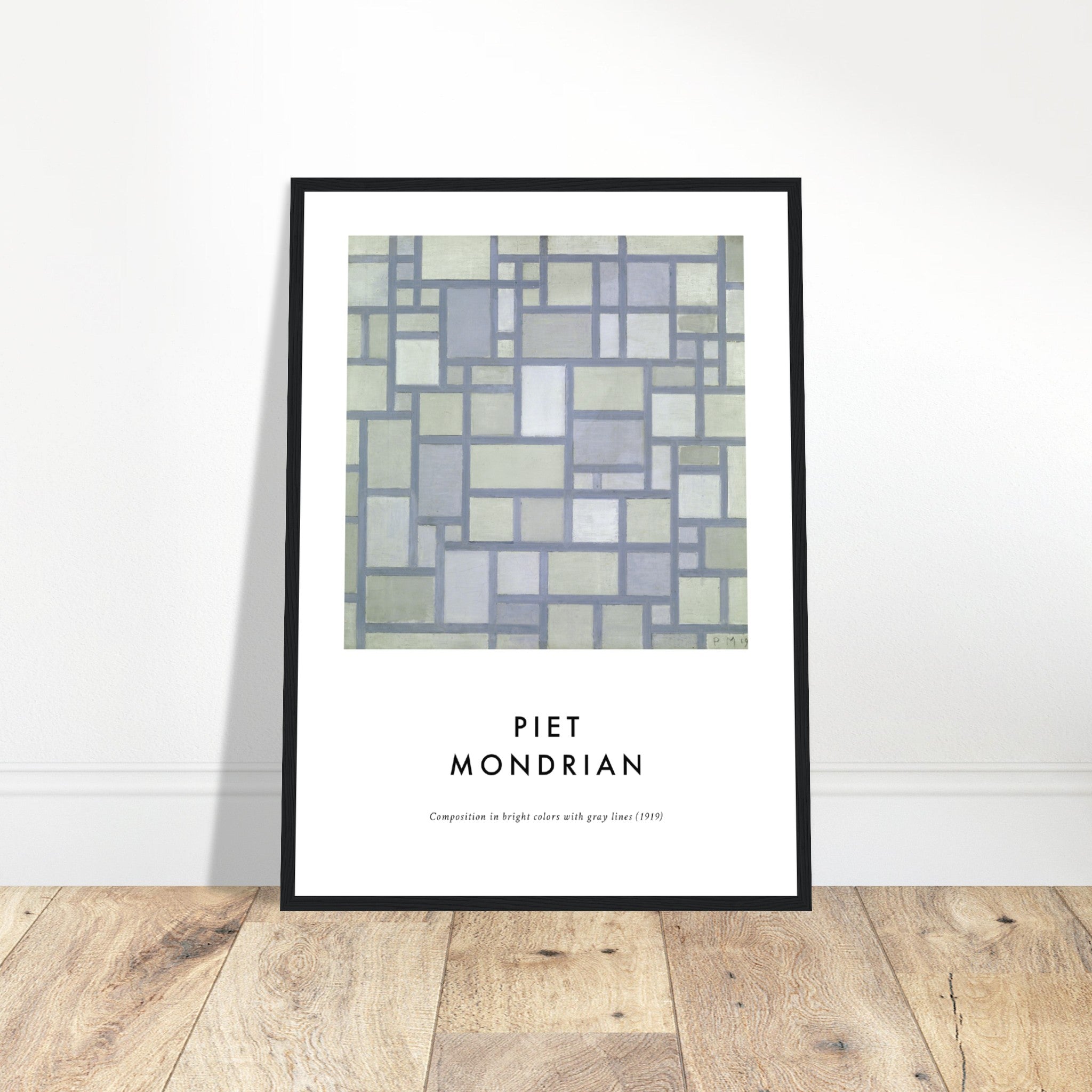 Mondrian Grey Squares Poster