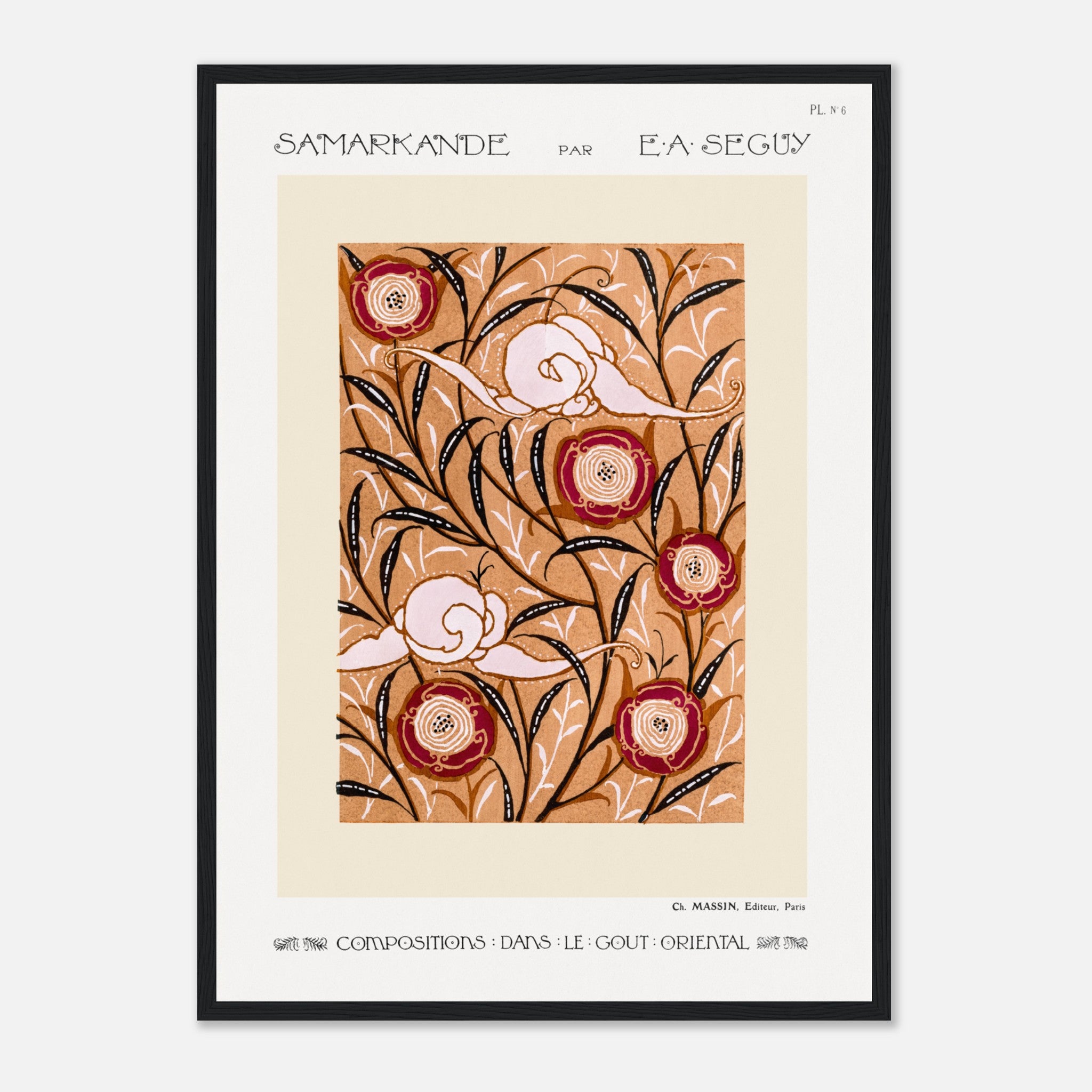 Art Nouveau Flower Pattern by EA Séguy Poster