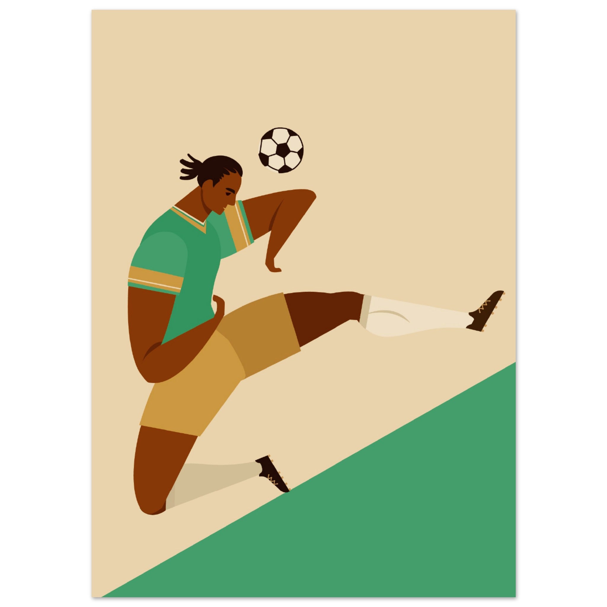 Ilustración de jugador de fútbol de fútbol No.2 Póster